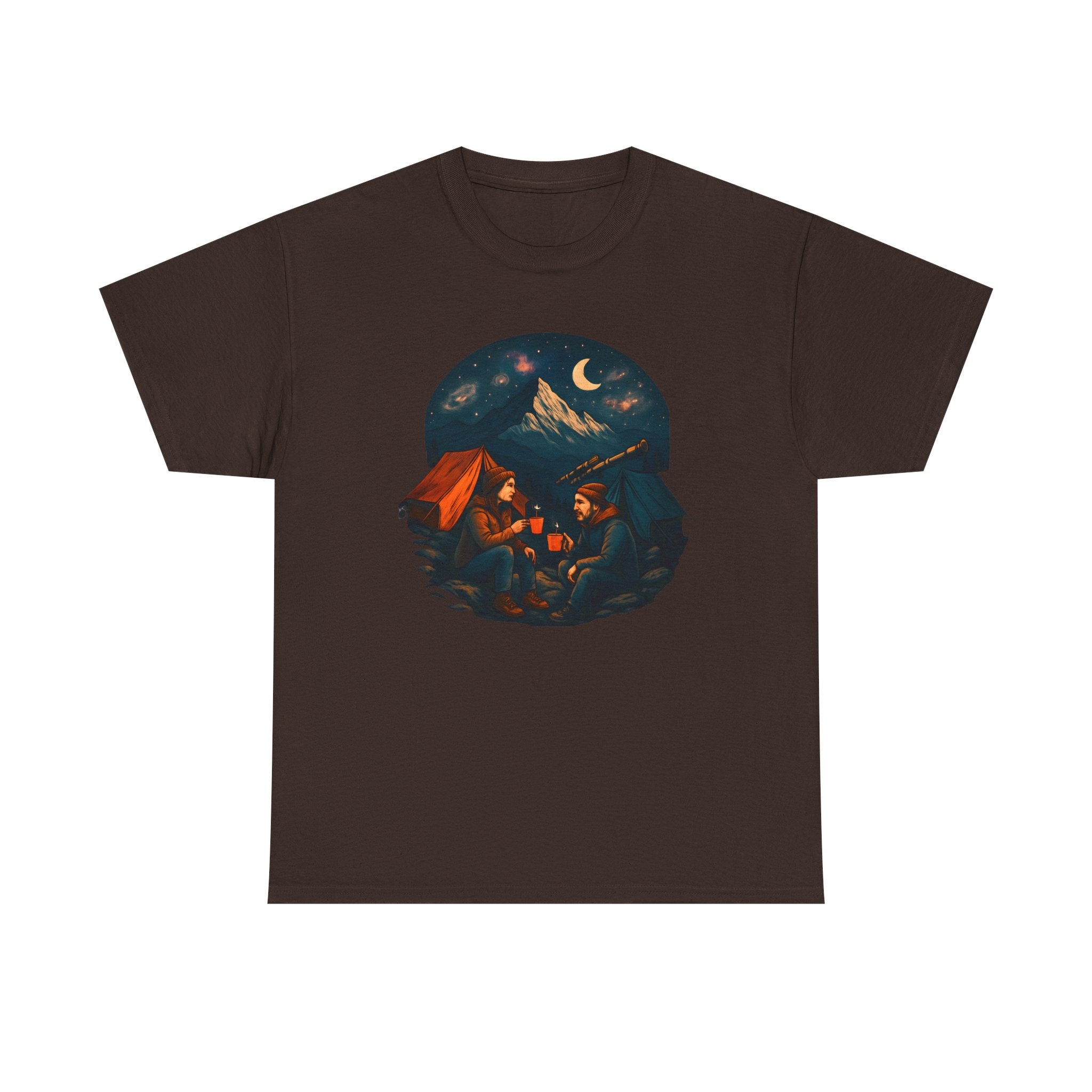 Camping Stars Coffee Telescopes T-Shirt | Camping Night Sky Tee