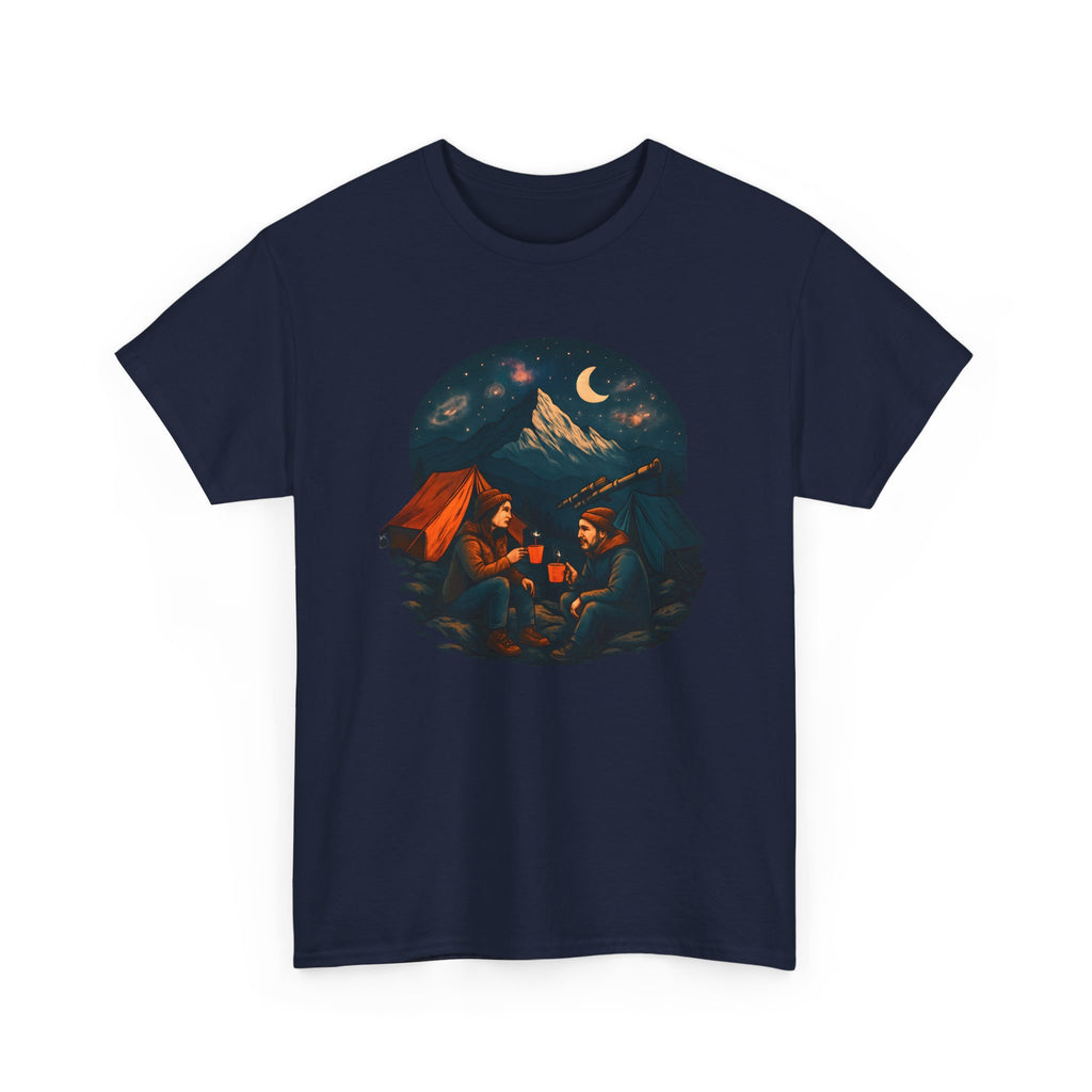 Camping Stars Coffee Telescopes T-Shirt | Camping Night Sky Tee