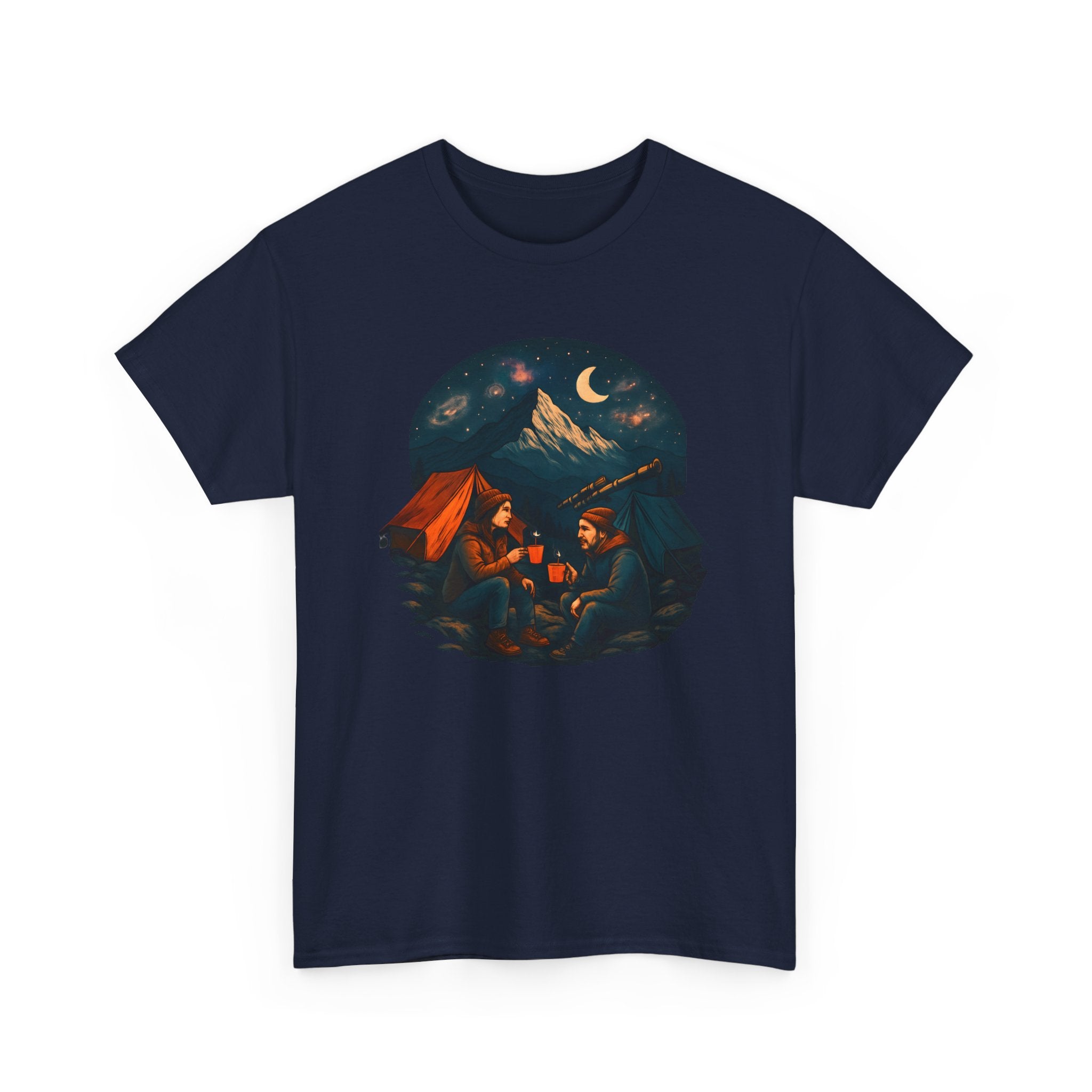 Camping Stars Coffee Telescopes T-Shirt | Camping Night Sky Tee