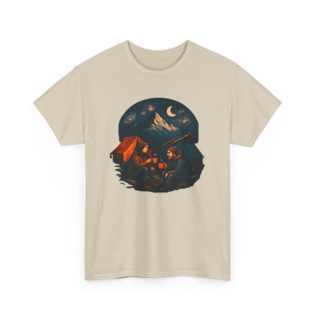 Camping Stars Coffee Telescopes T-Shirt | Camping Night Sky Tee