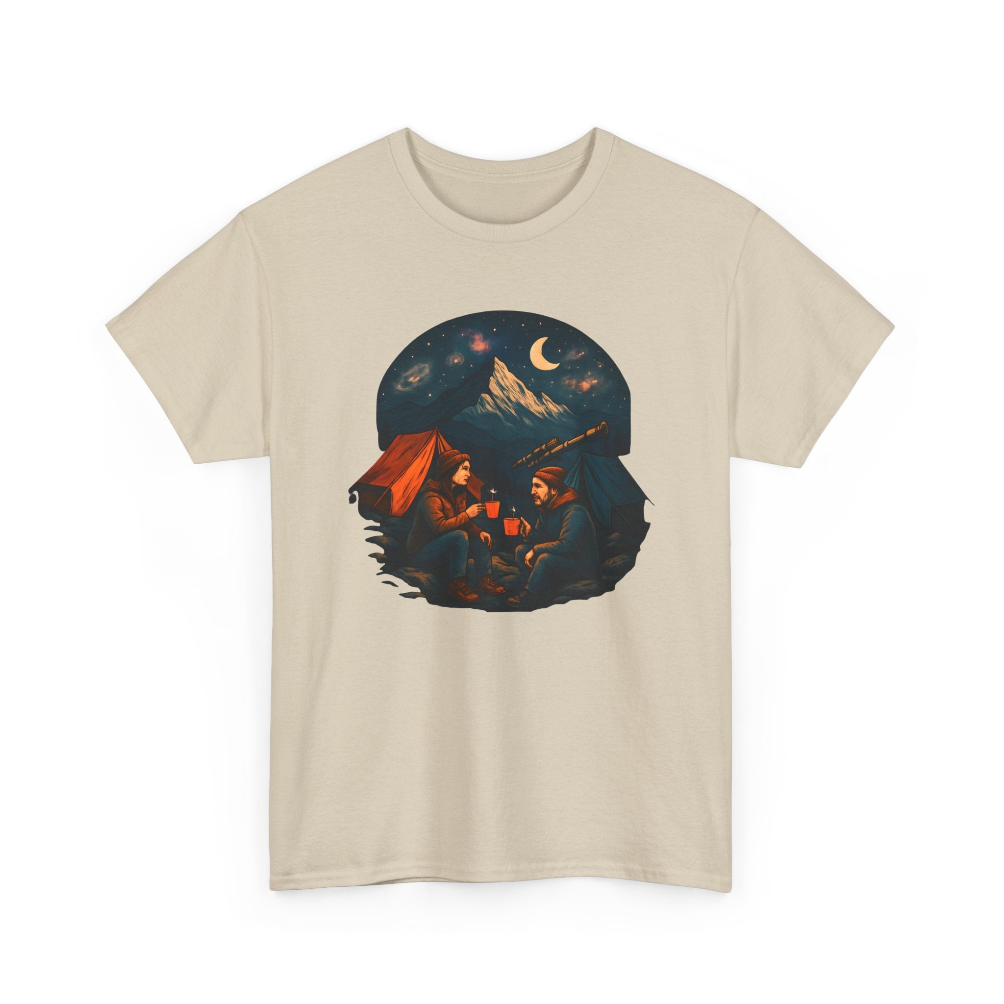 Camping Stars Coffee Telescopes T-Shirt | Camping Night Sky Tee