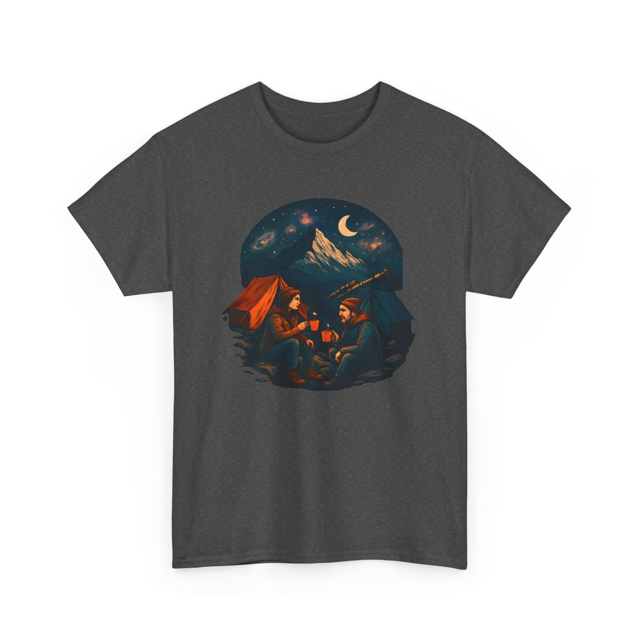 Camping Stars Coffee Telescopes T-Shirt | Camping Night Sky Tee