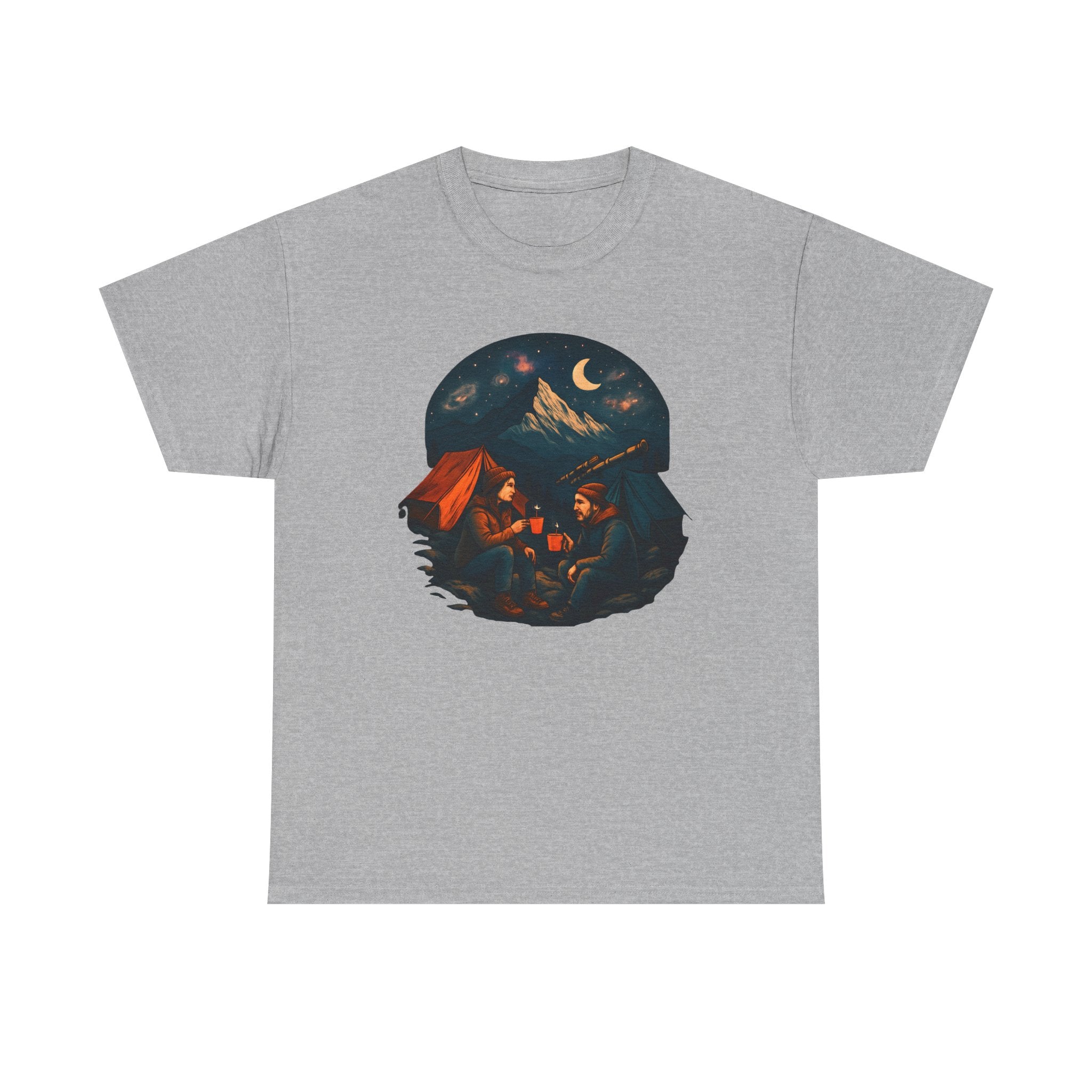 Camping Stars Coffee Telescopes T-Shirt | Camping Night Sky Tee