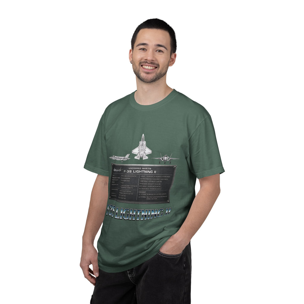 F-35 Lightning II Jet Schematic T-shirt | Military Aircraft Diagram