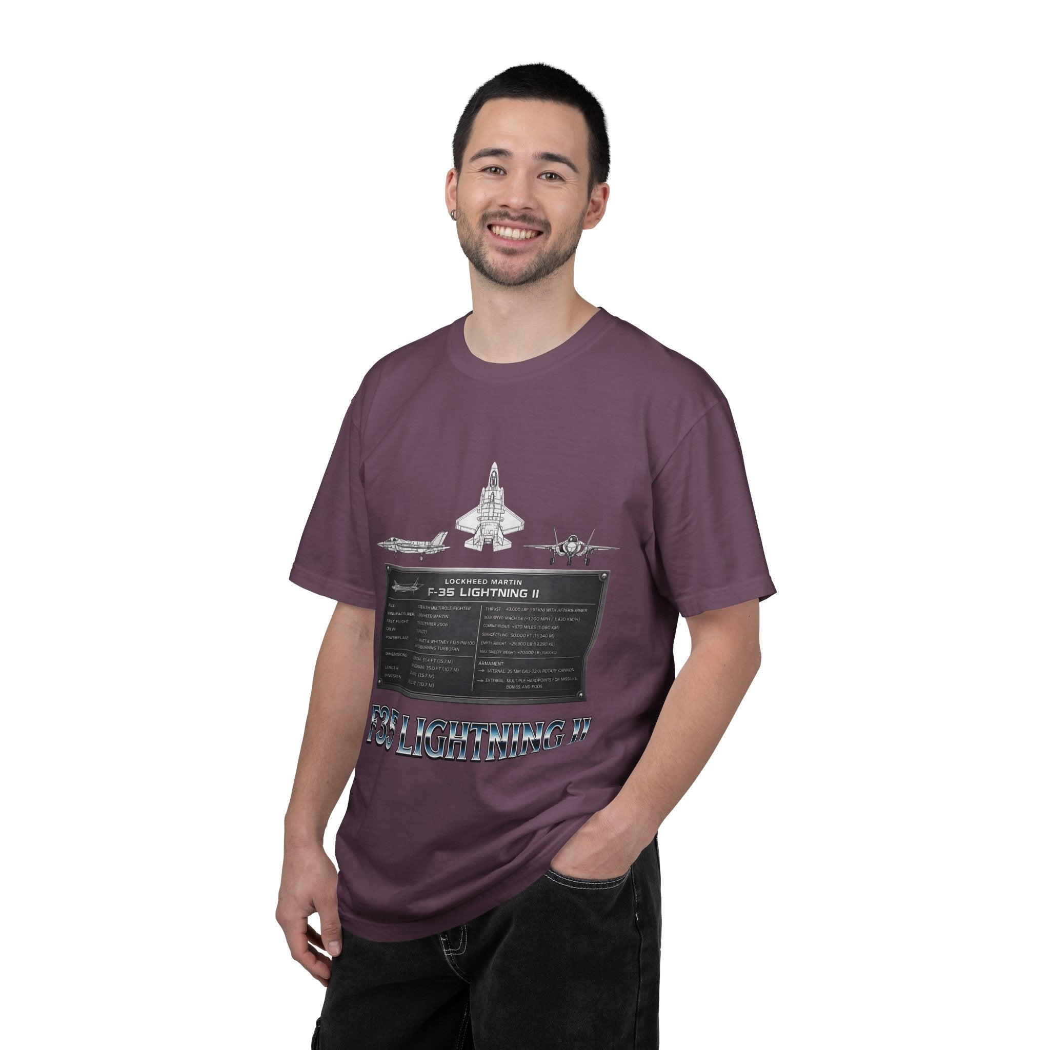 F-35 Lightning II Jet Schematic T-shirt | Military Aircraft Diagram