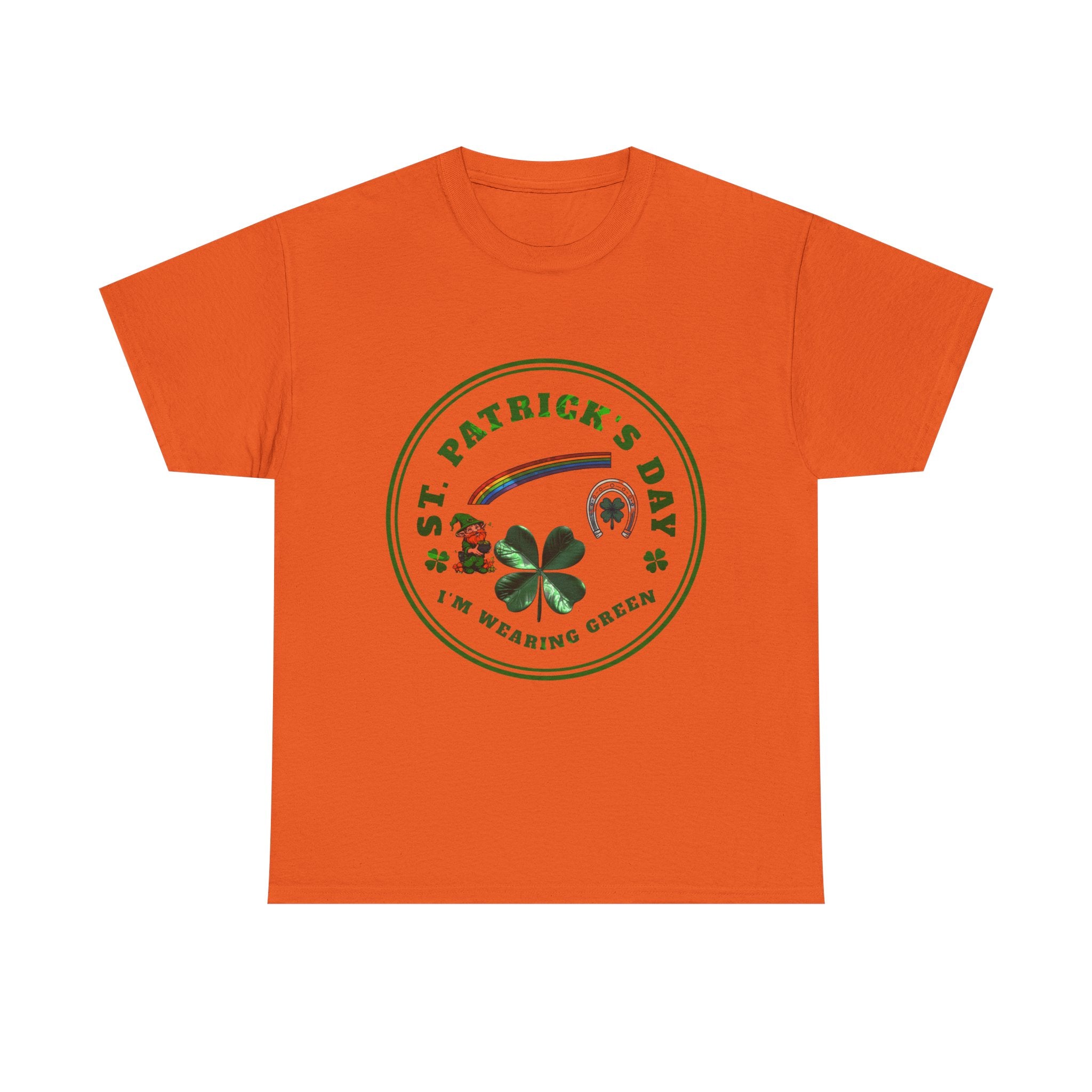 St. Patricks Day T Shirt  Im Wearing Green Shamrock Rainbow Tee