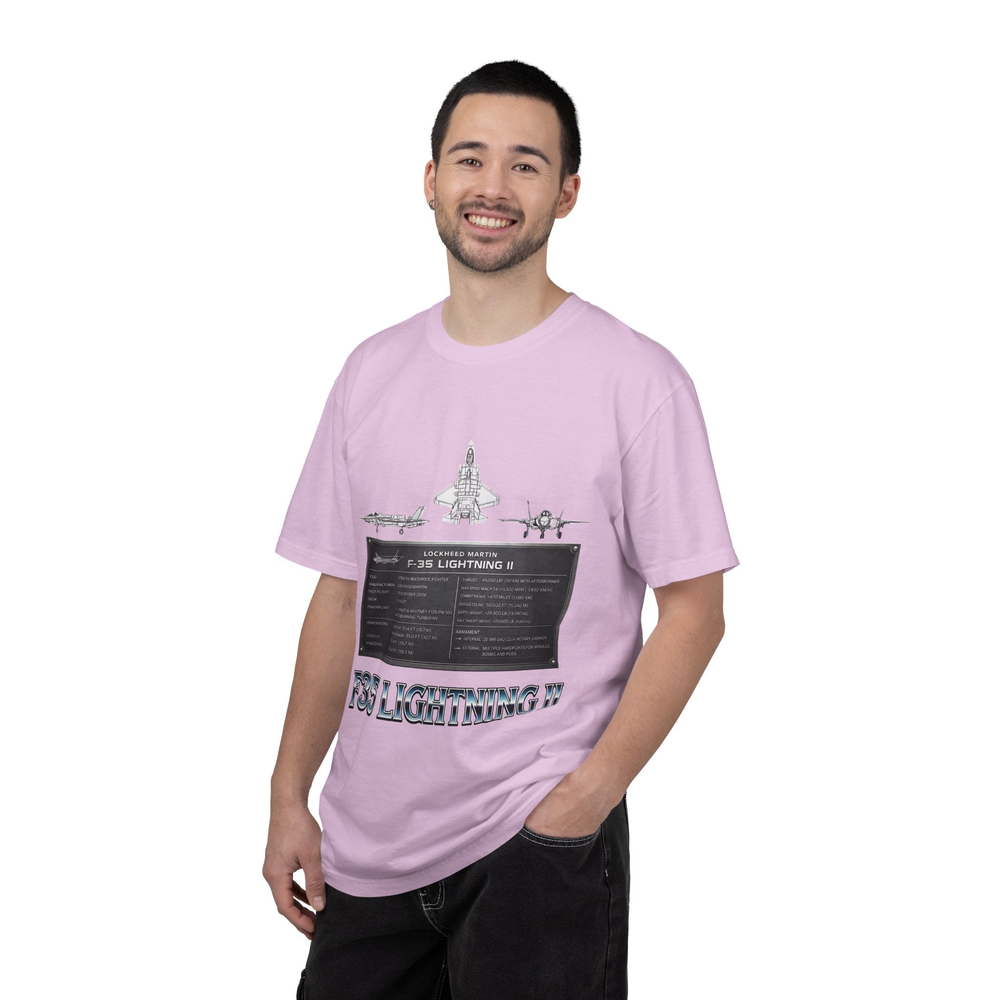 F-35 Lightning II Jet Schematic T-shirt | Military Aircraft Diagram