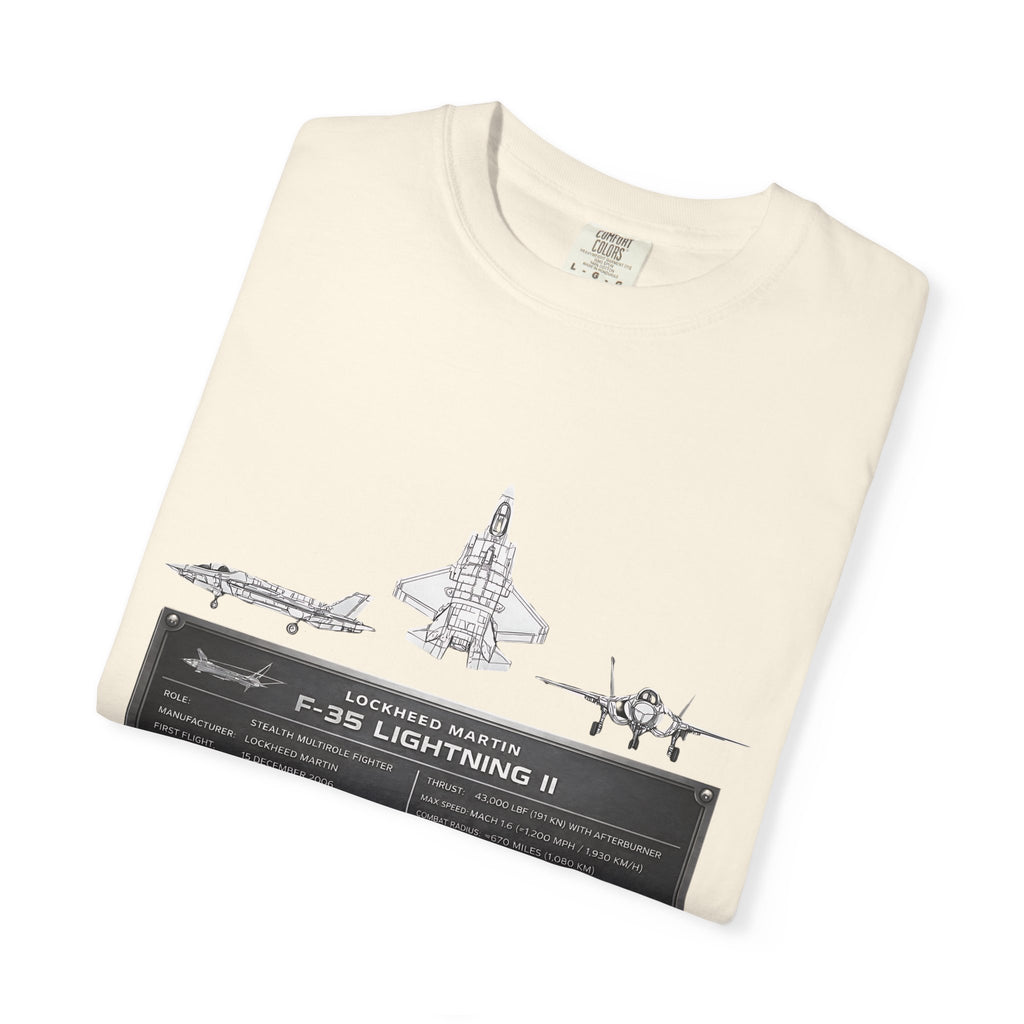F-35 Lightning II Jet Schematic T-shirt | Military Aircraft Diagram