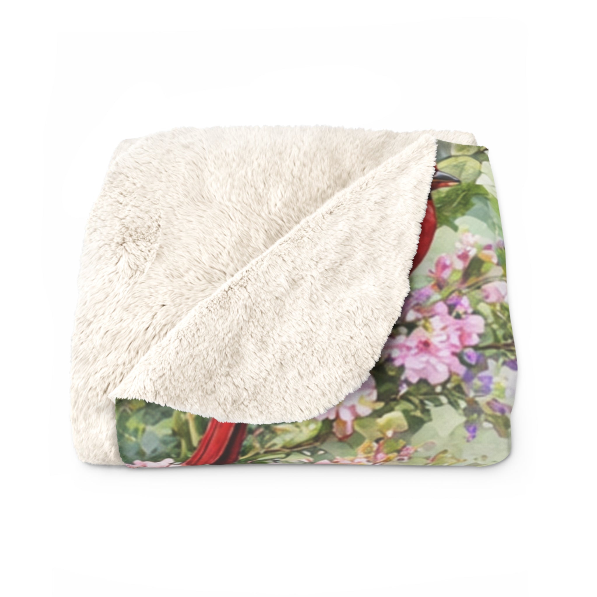 Blossom Birds Sherpa Fleece Blanket Brighten Your Day with Birds in Bloom