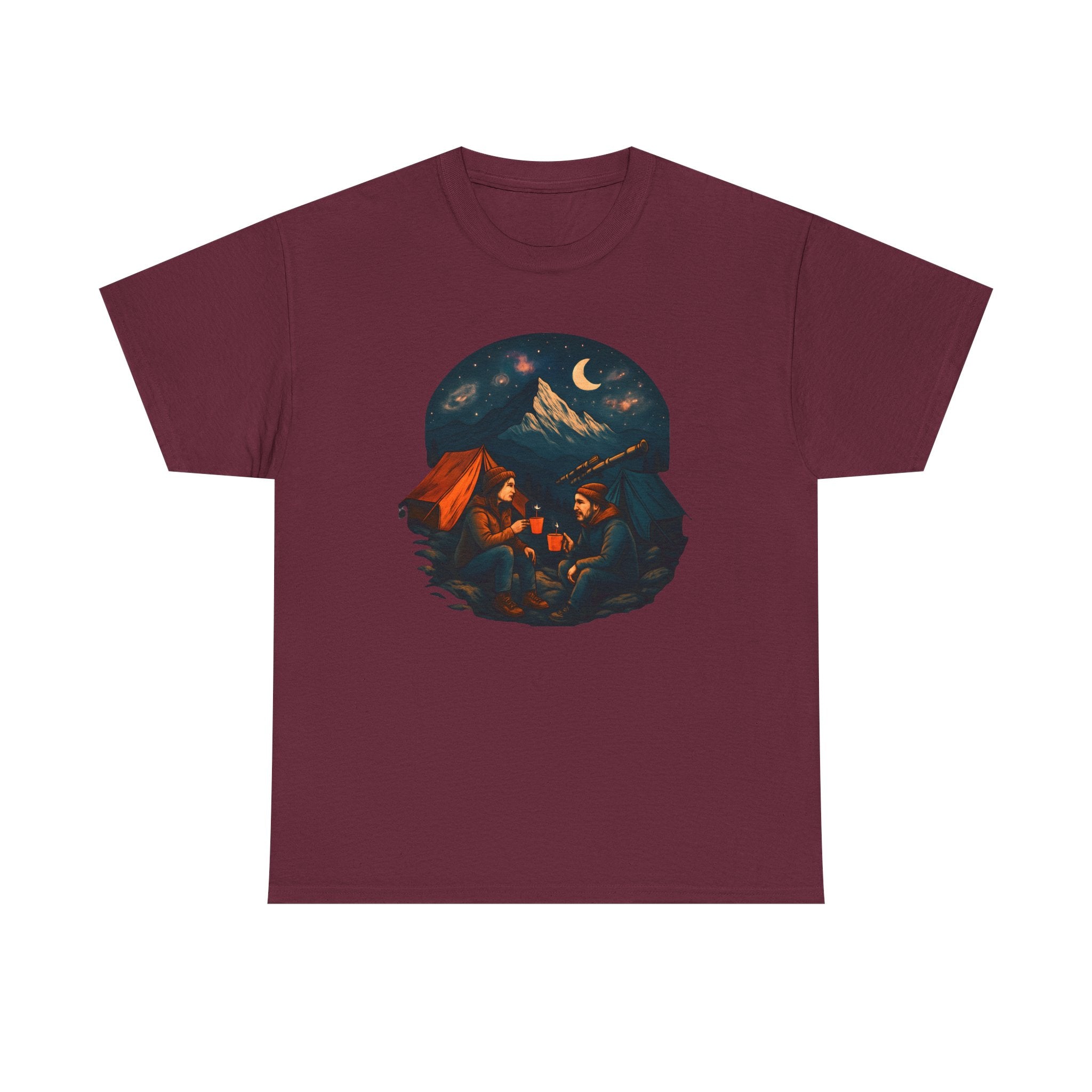 Camping Stars Coffee Telescopes T-Shirt | Camping Night Sky Tee