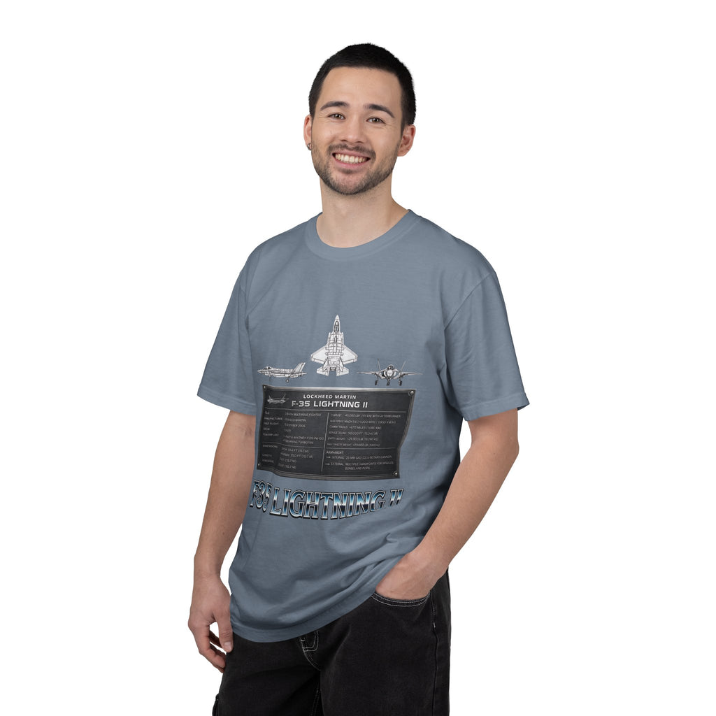 F-35 Lightning II Jet Schematic T-shirt | Military Aircraft Diagram