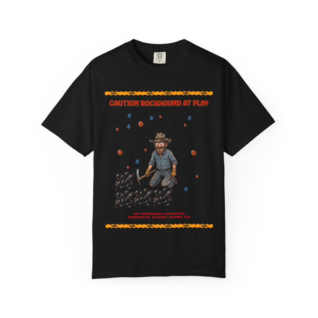 Rockhound Rocks Flying T-shirt | Mining Humor, Rock Collecting Tee, Geology, Front and Back Printed