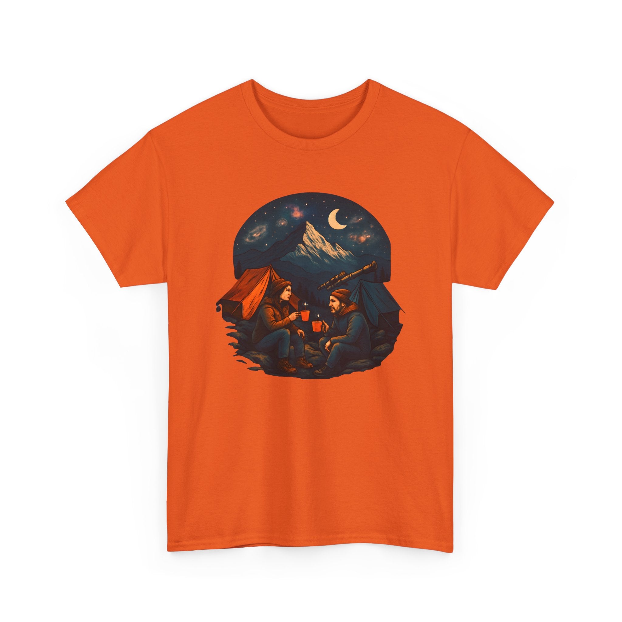 Camping Stars Coffee Telescopes T-Shirt | Camping Night Sky Tee