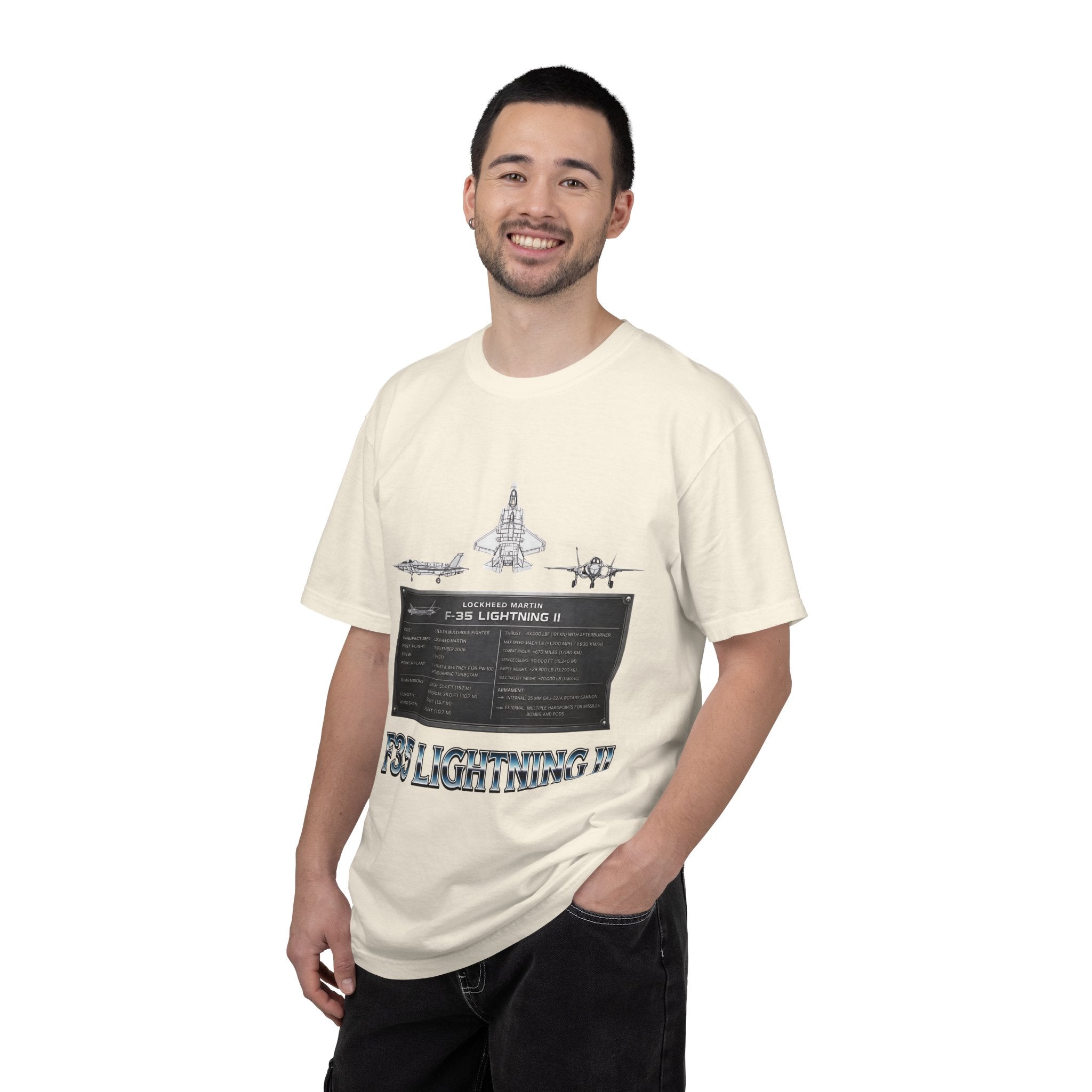 F-35 Lightning II Jet Schematic T-shirt | Military Aircraft Diagram