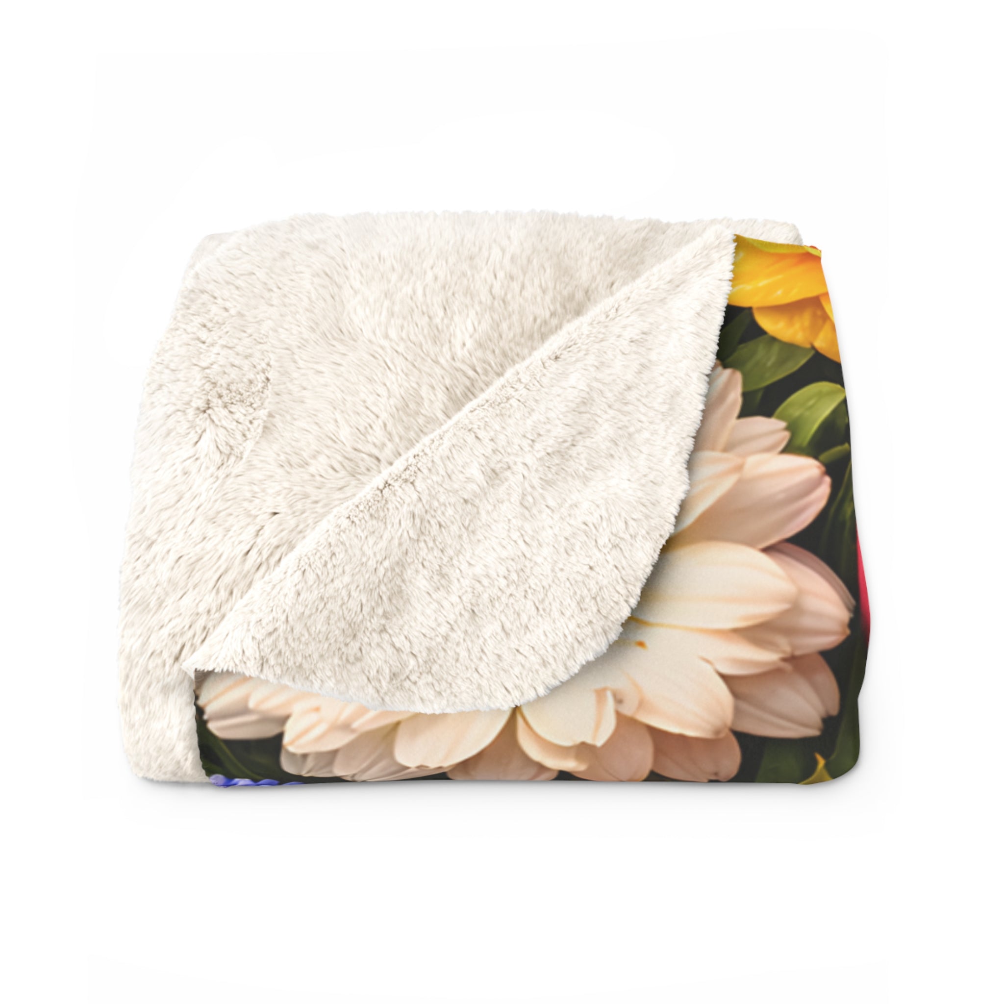 Springtime Floral Wrap Sherpa Fleece Blanket | All the Flowers Without the Allergies