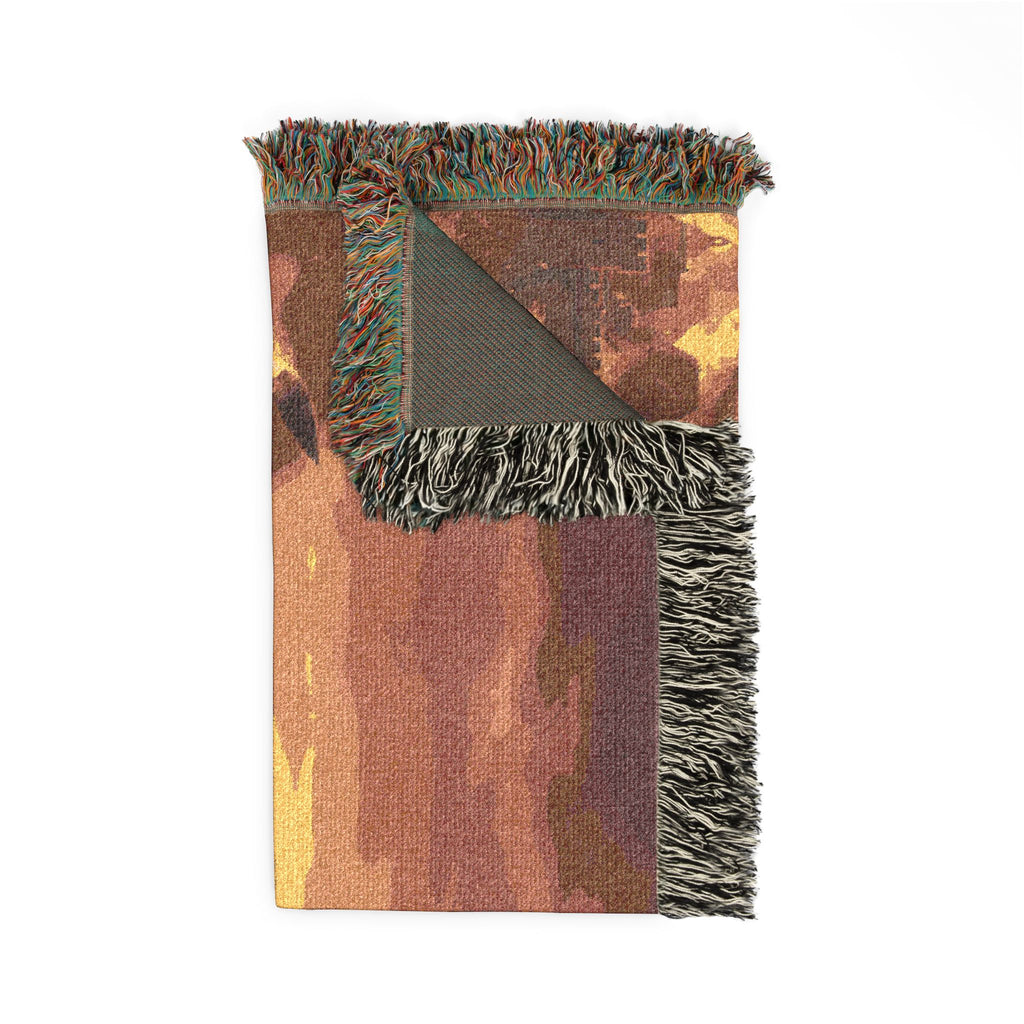 Medieval Knights Overlooking Conquest Woven Blanket