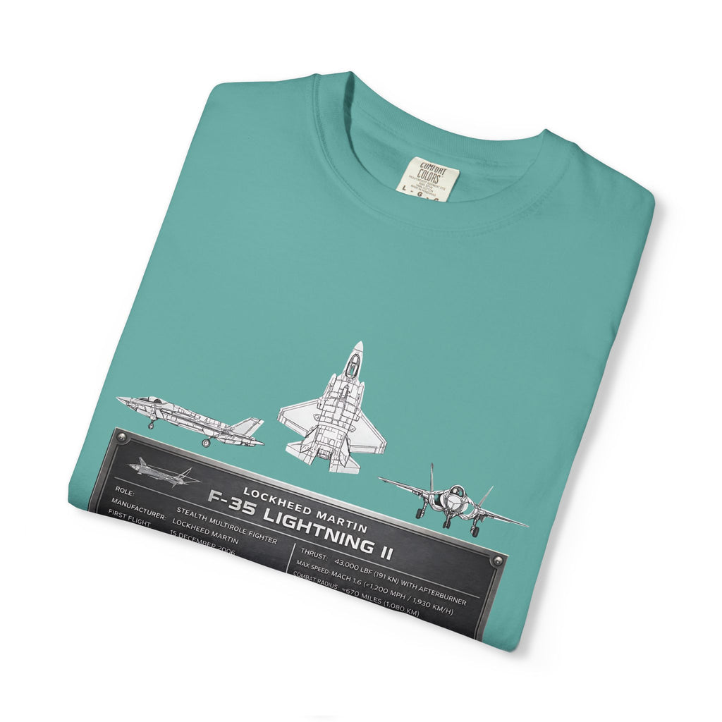 F-35 Lightning II Jet Schematic T-shirt | Military Aircraft Diagram