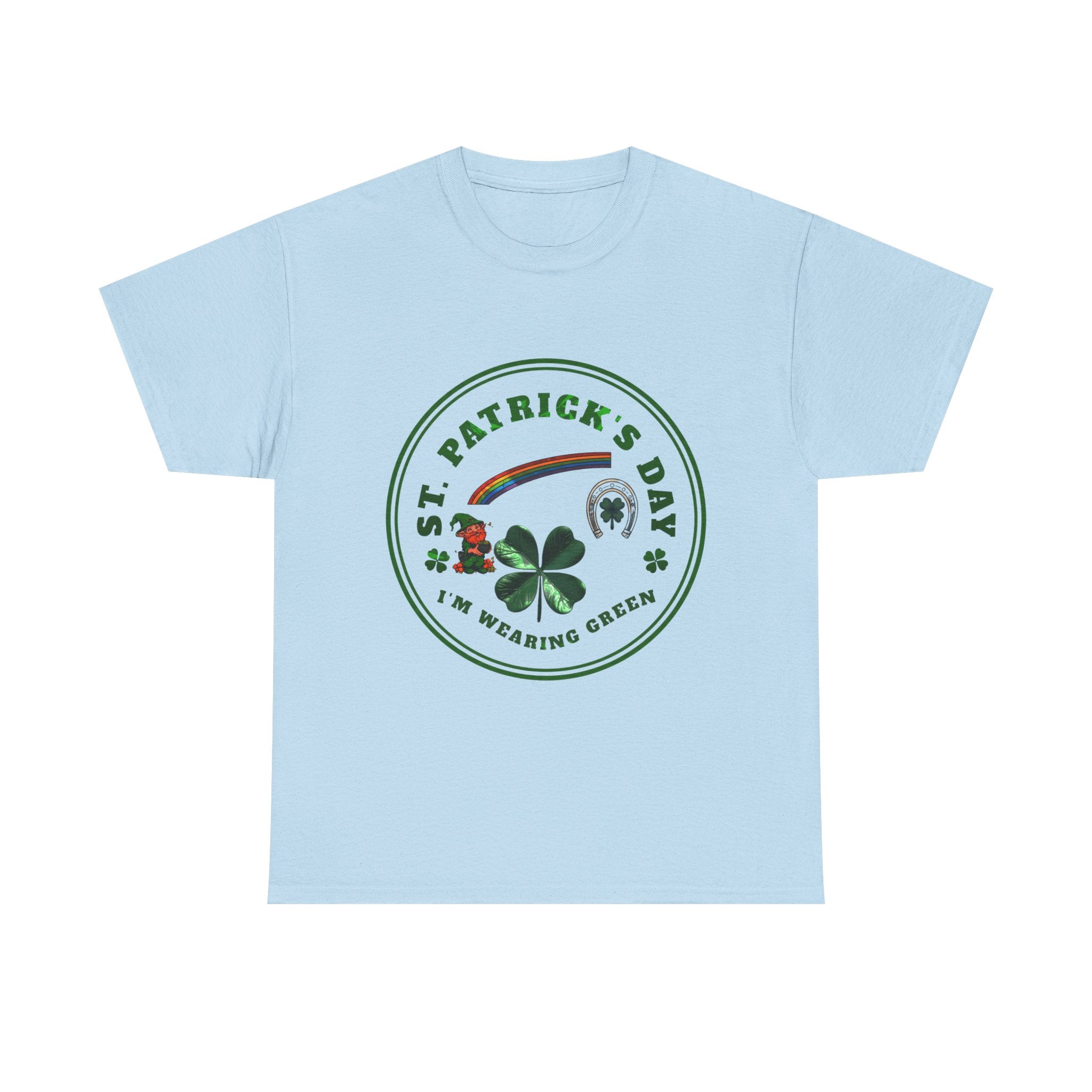 St. Patricks Day T-Shirt  Im Wearing Green Shamrock Rainbow Tee
