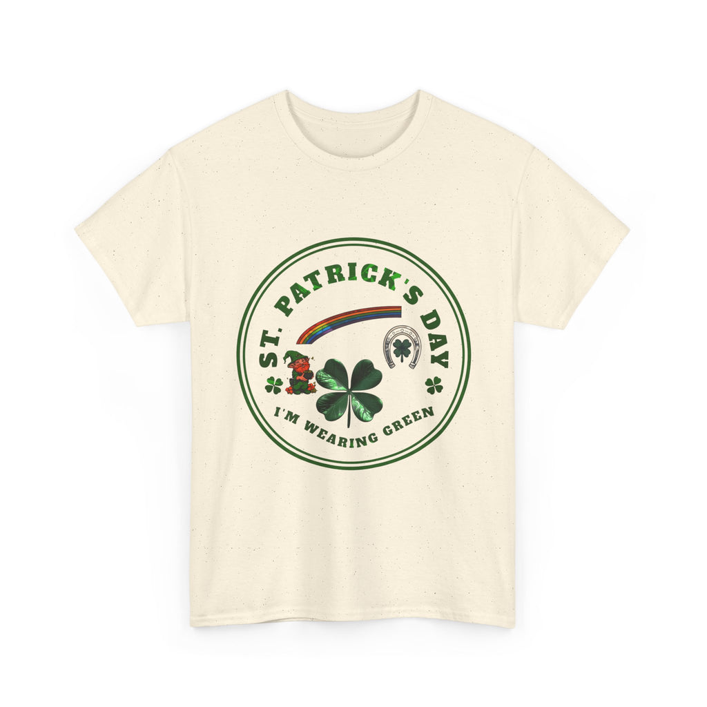 St. Patricks Day T Shirt  Im Wearing Green Shamrock Rainbow Tee