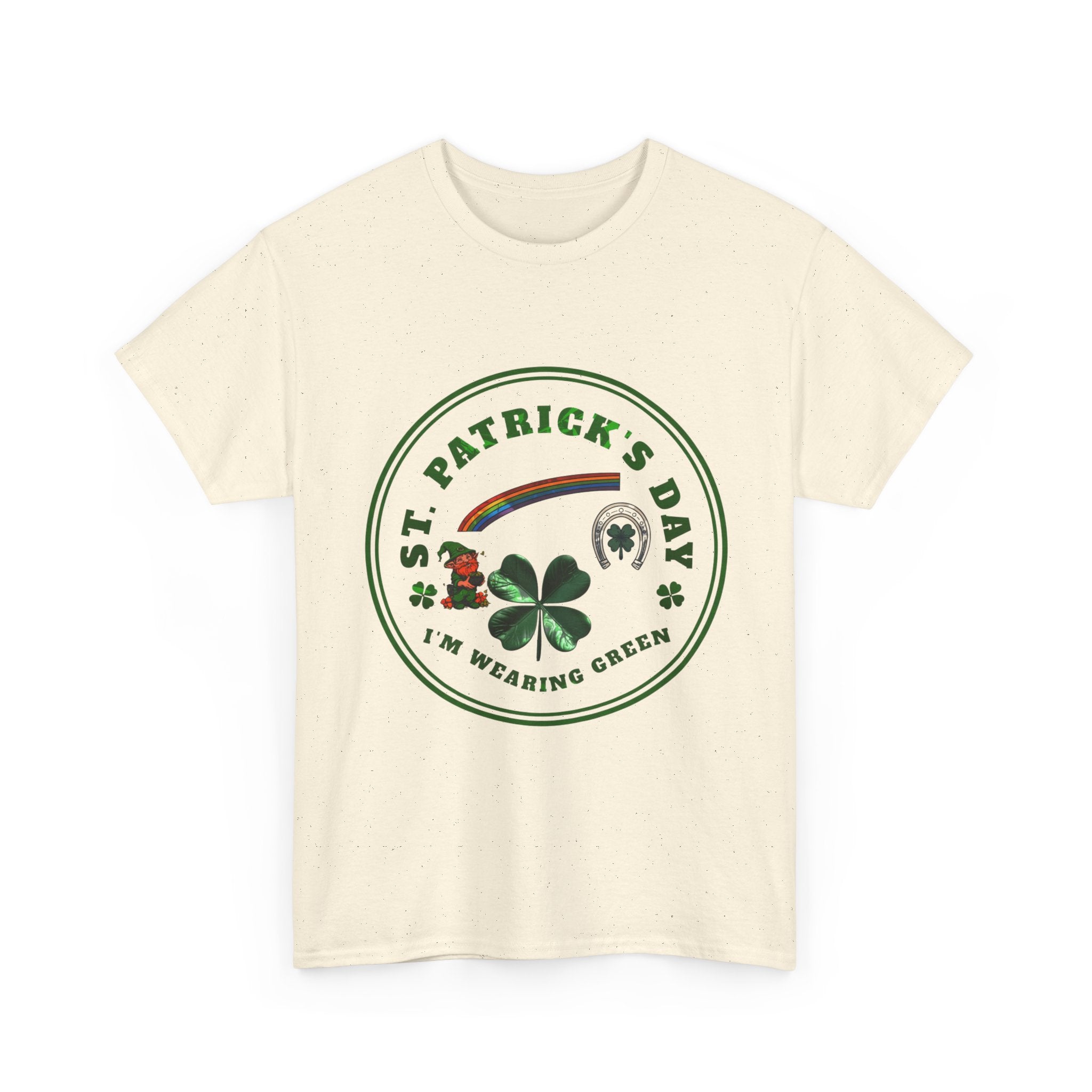 St. Patricks Day T Shirt  Im Wearing Green Shamrock Rainbow Tee