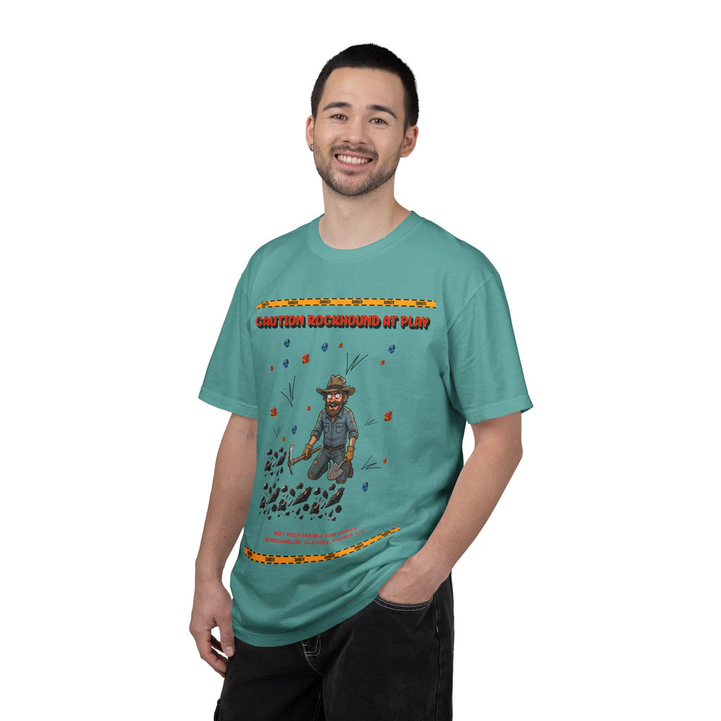 Rockhound Rocks Flying T-shirt | Mining Humor, Rock Collecting Tee, Geology, Front and Back Printed