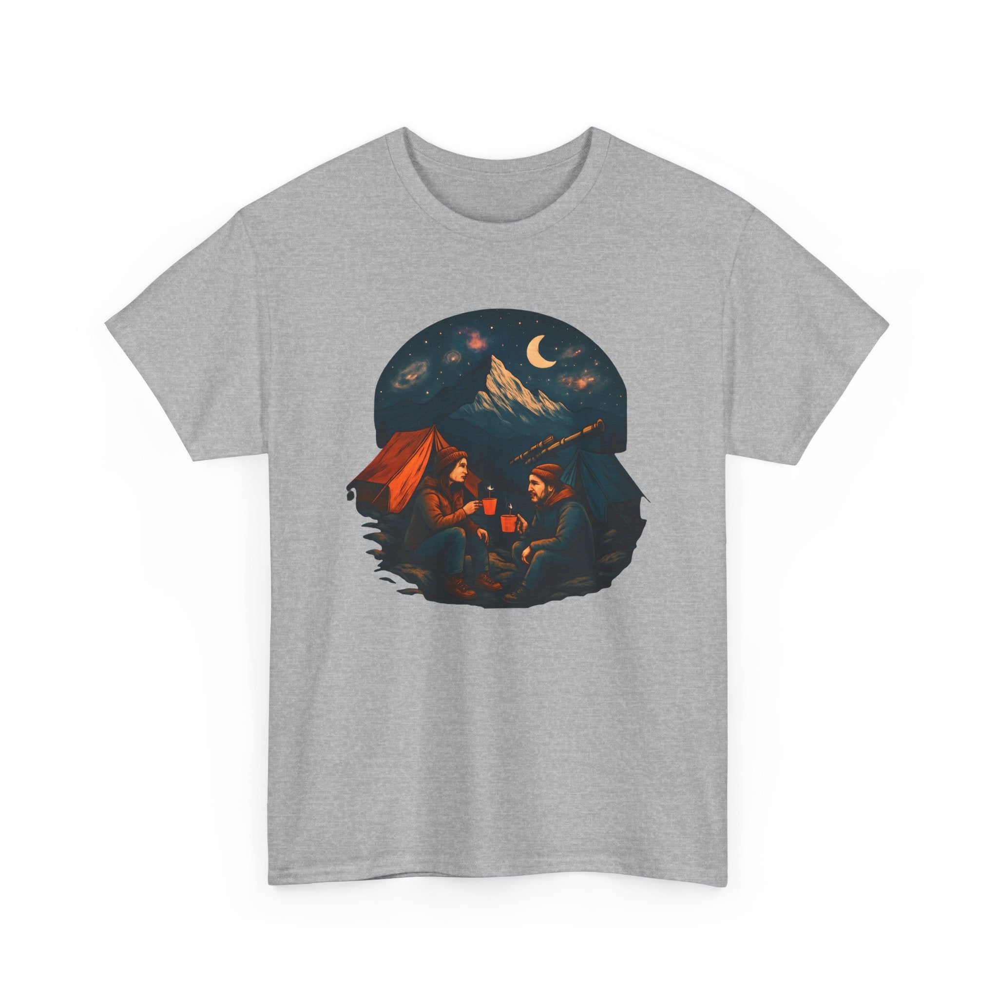 Camping Stars Coffee Telescopes T-Shirt | Camping Night Sky Tee