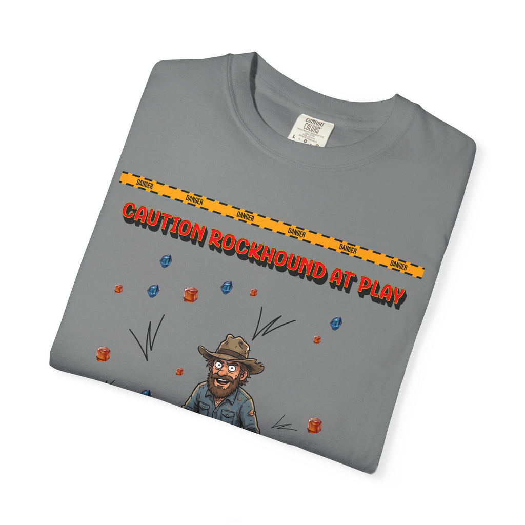 Rockhound Rocks Flying T-shirt | Mining Humor, Rock Collecting Tee, Geology, Front and Back Printed