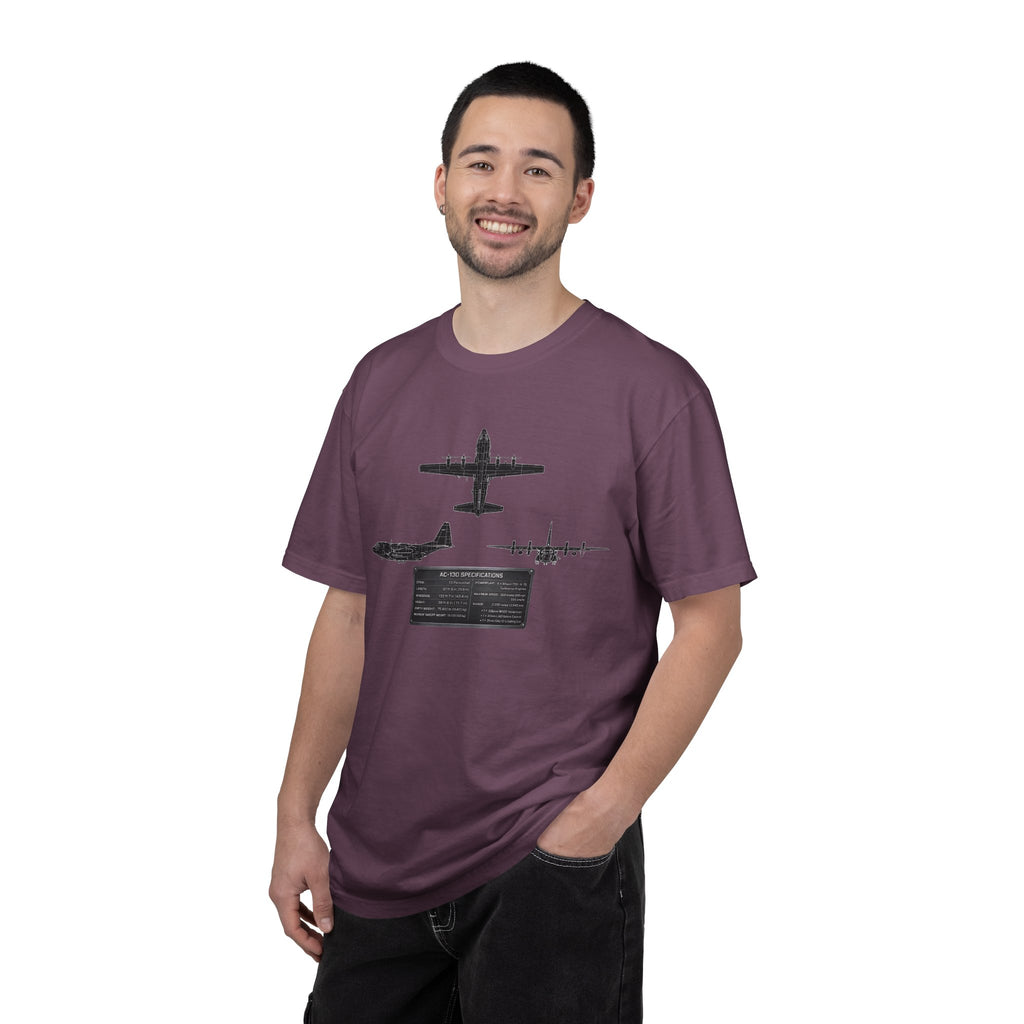 AC-130 Gunship Schematic Blueprint T-shirt | Angel of Death Diagram Military Aircraft
