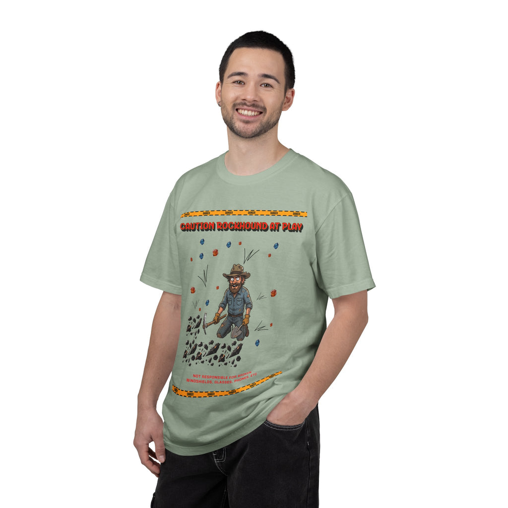 Rockhound Rocks Flying T-shirt | Mining Humor, Rock Collecting Tee, Geology, Front and Back Printed
