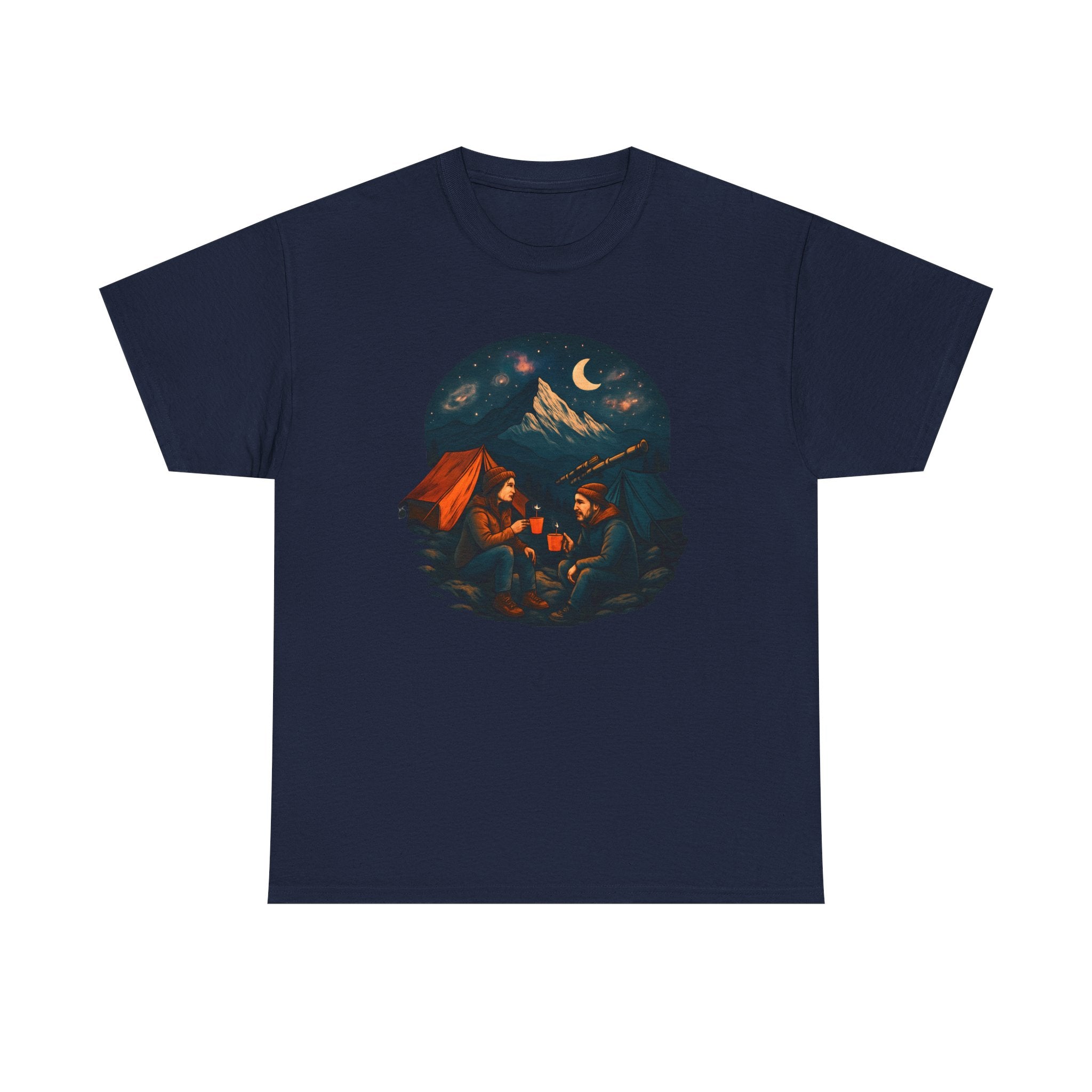 Camping Stars Coffee Telescopes T-Shirt | Camping Night Sky Tee