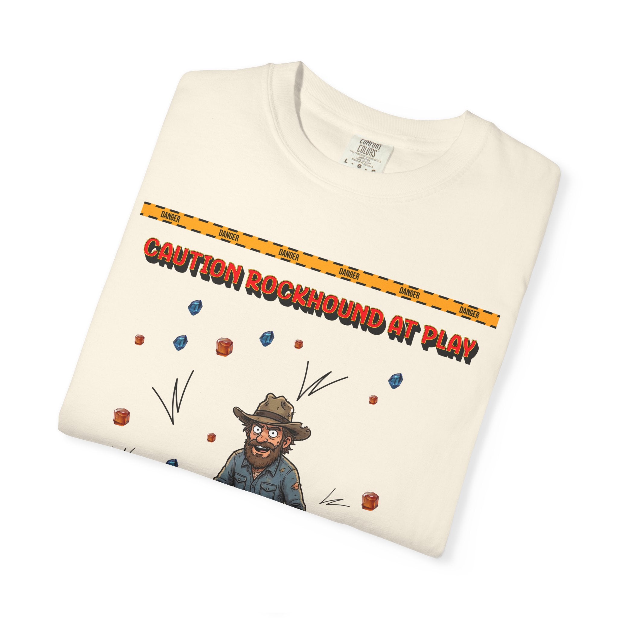 Rockhound Rocks Flying T-shirt | Mining Humor, Rock Collecting Tee, Geology, Front and Back Printed