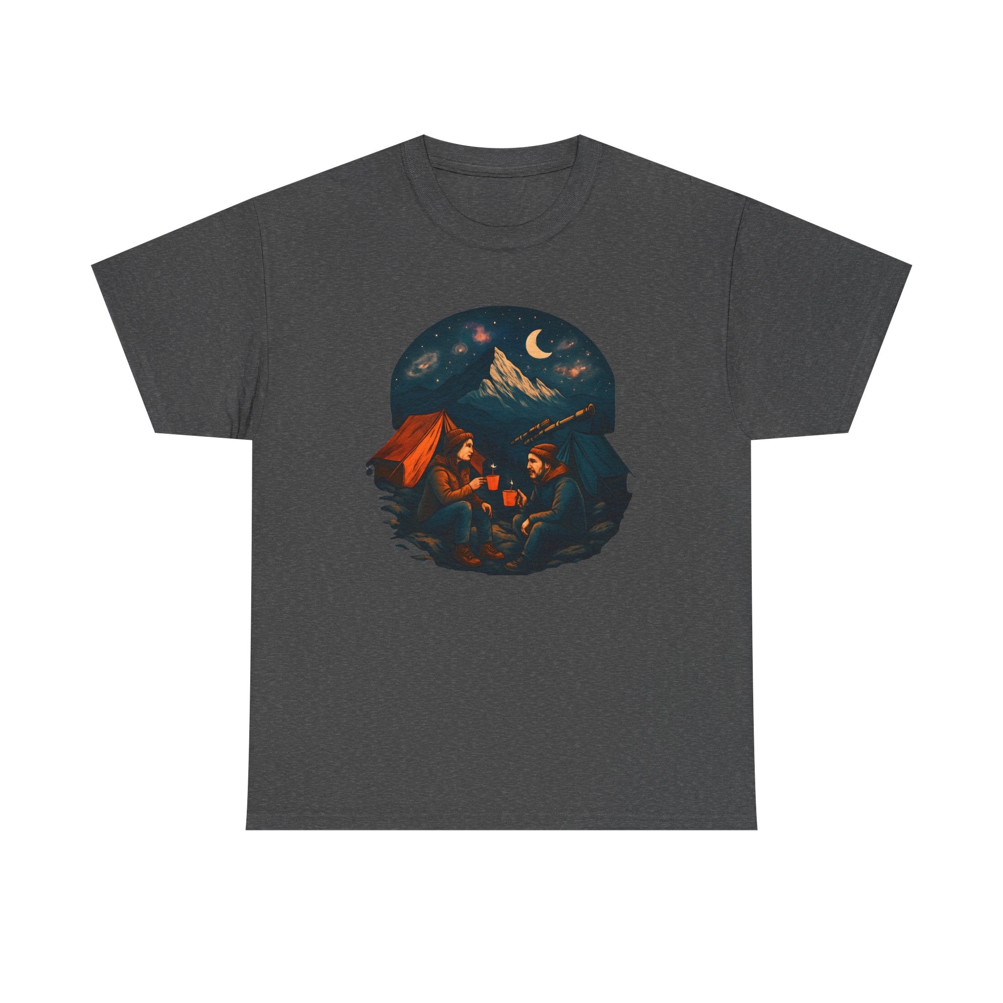 Camping Stars Coffee Telescopes T-Shirt | Camping Night Sky Tee