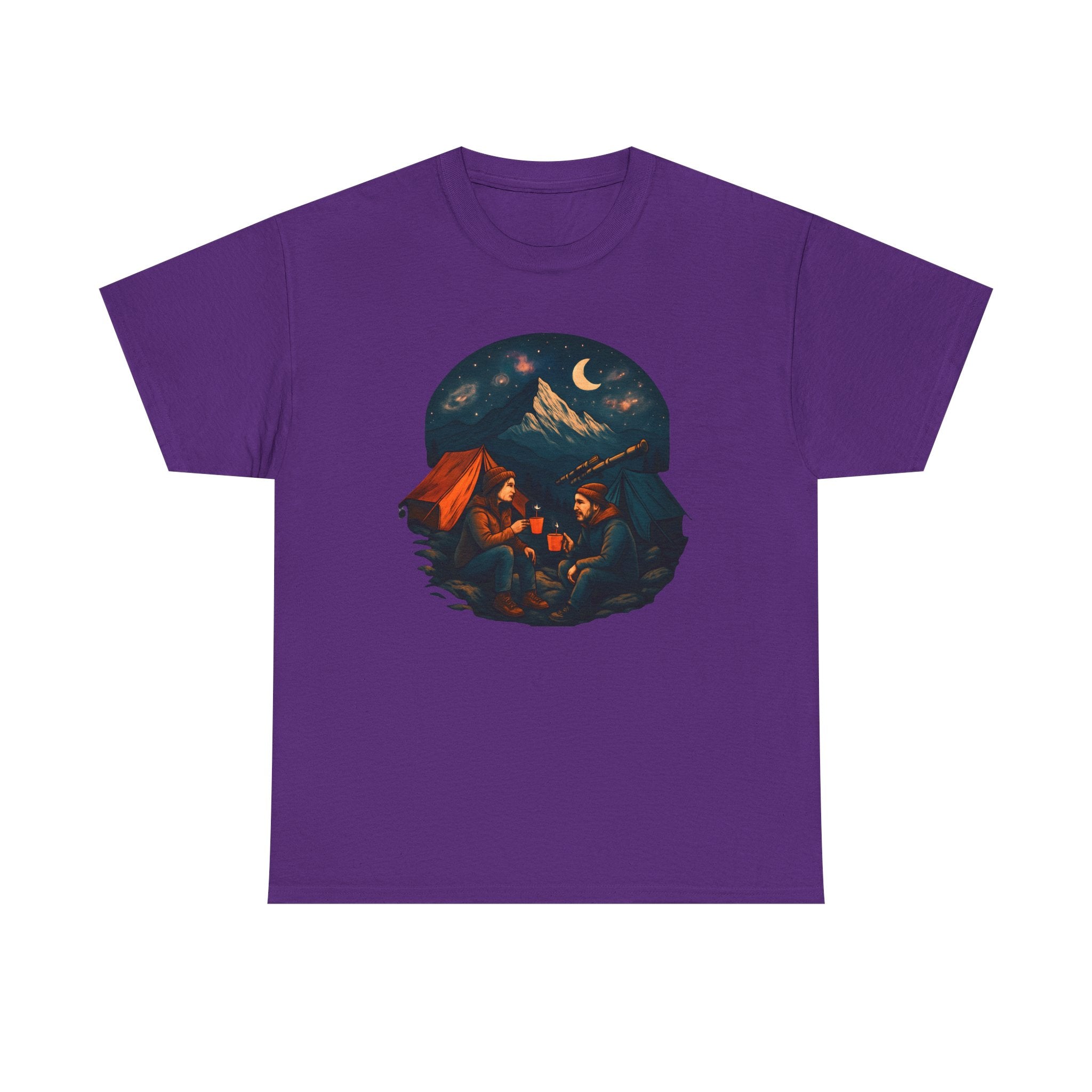 Camping Stars Coffee Telescopes T-Shirt | Camping Night Sky Tee