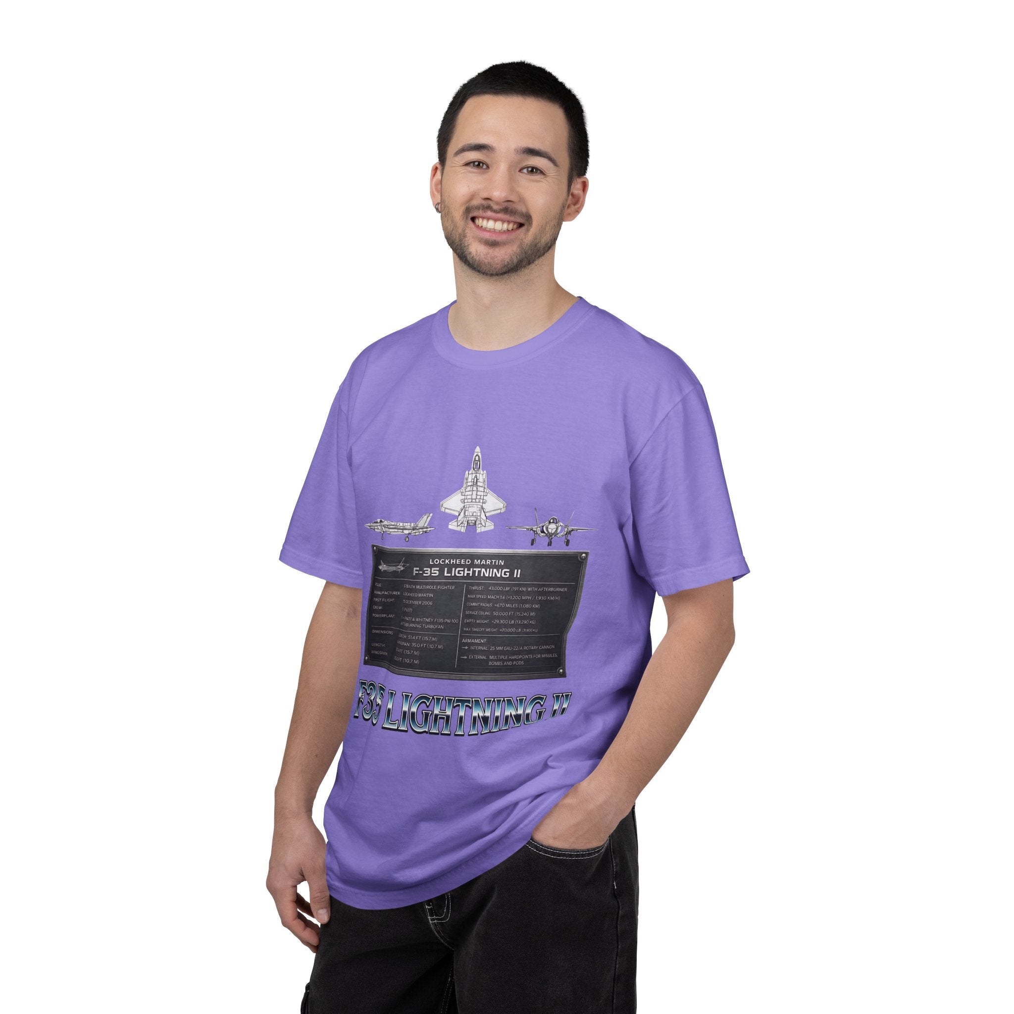 F-35 Lightning II Jet Schematic T-shirt | Military Aircraft Diagram