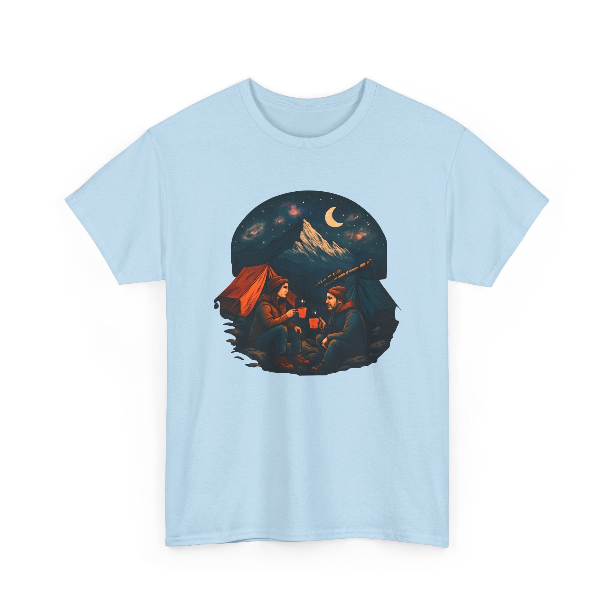Camping Stars Coffee Telescopes T-Shirt | Camping Night Sky Tee