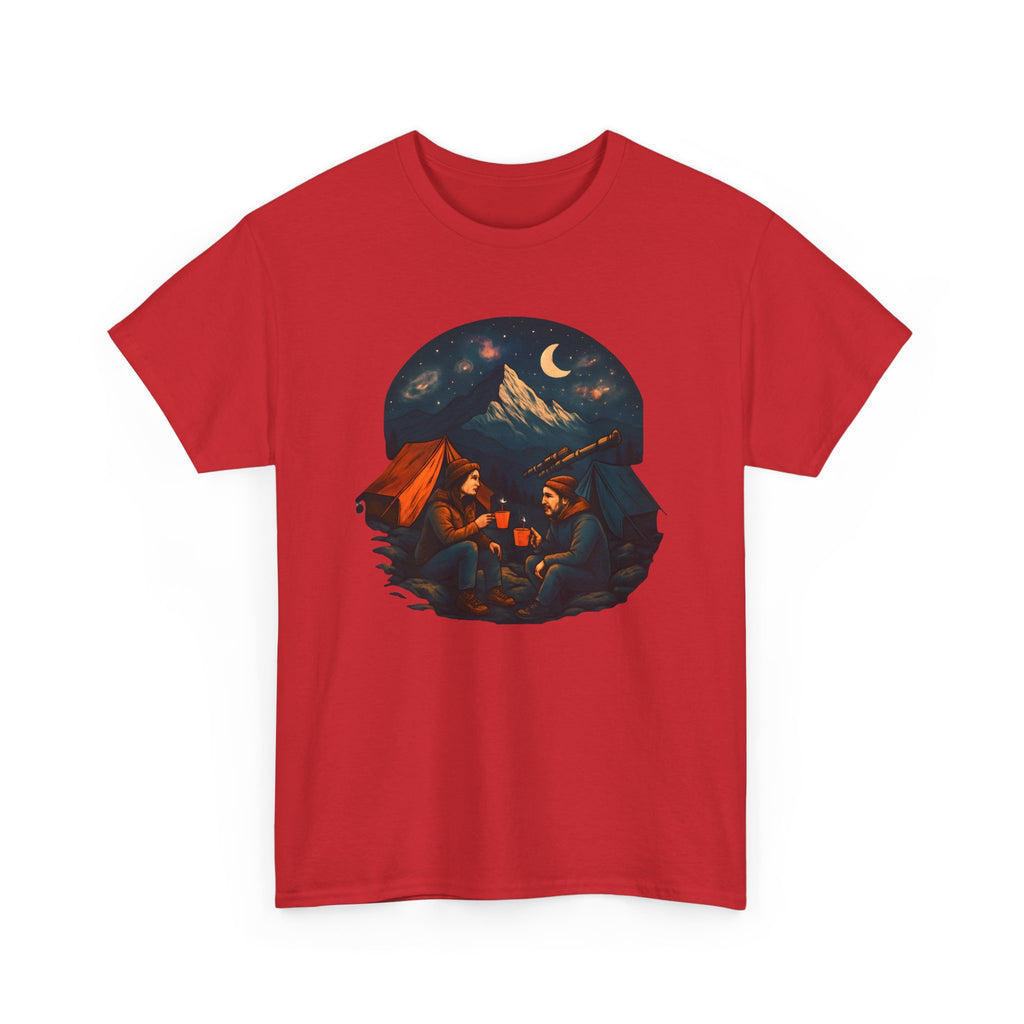 Camping Stars Coffee Telescopes T-Shirt | Camping Night Sky Tee
