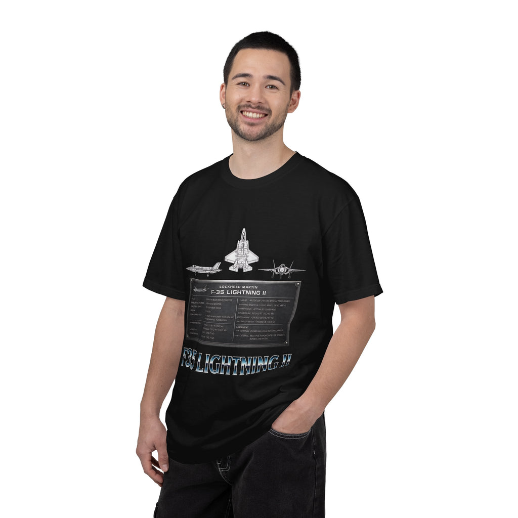 F-35 Lightning II Jet Schematic T-shirt | Military Aircraft Diagram