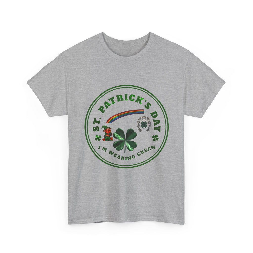 St. Patricks Day T-Shirt  Im Wearing Green Shamrock Rainbow Tee