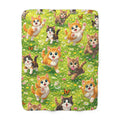 Playful Kittens Wrapped Pattern Sherpa Blanket | Whimsical Cat Throw