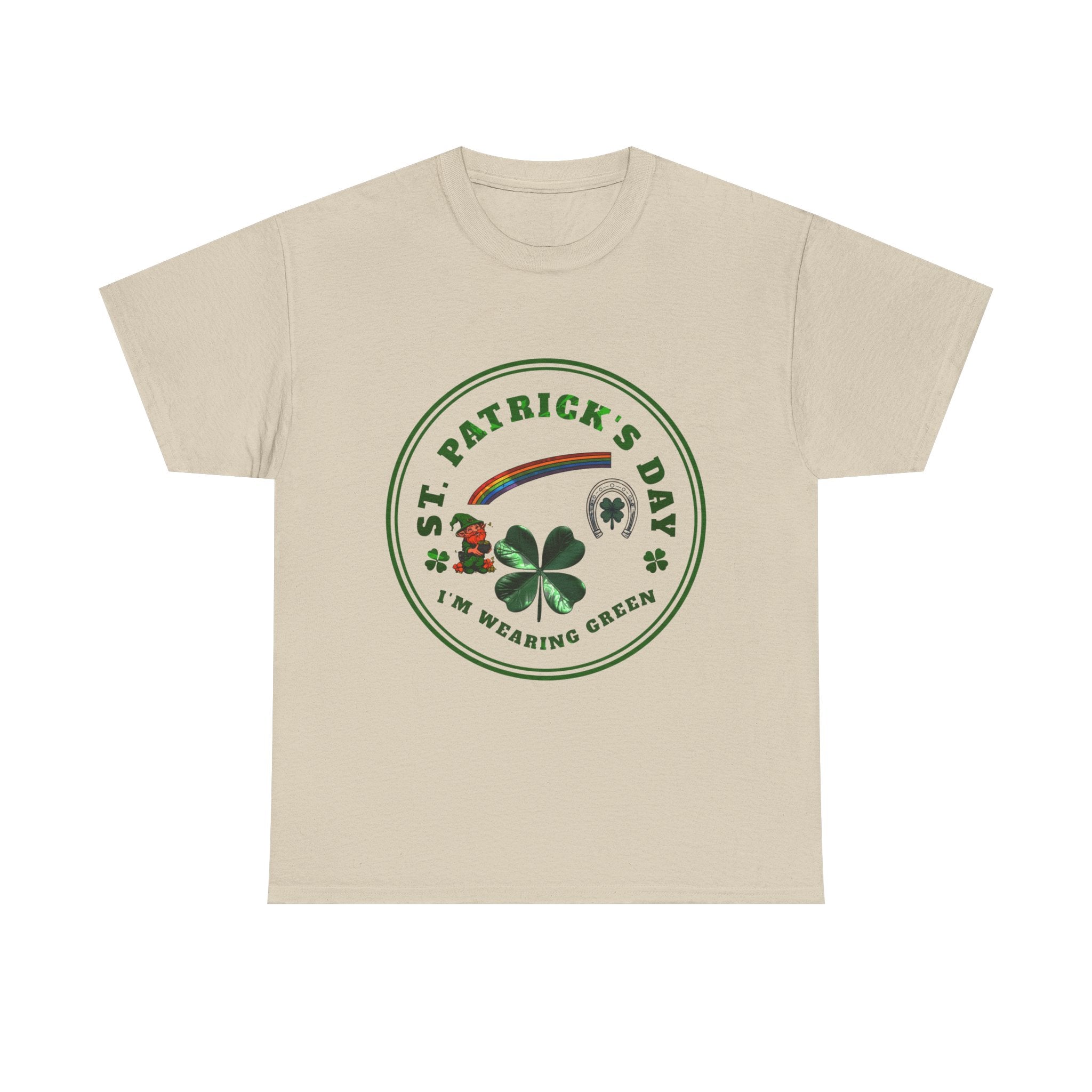 St. Patricks Day T Shirt  Im Wearing Green Shamrock Rainbow Tee