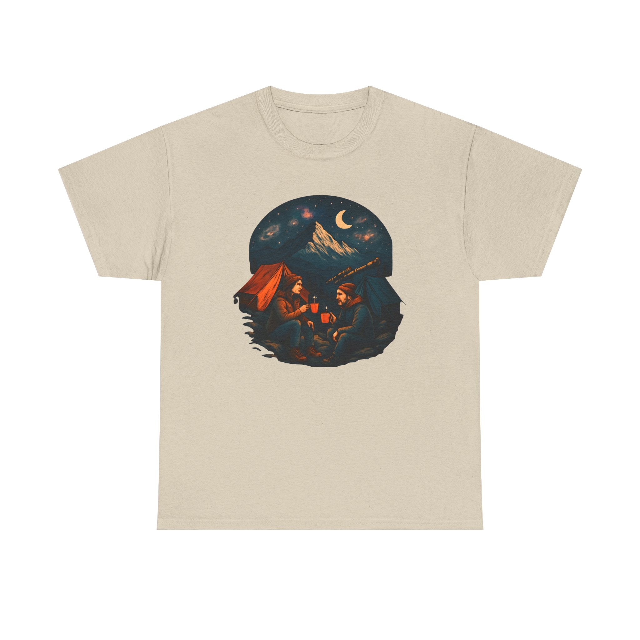Camping Stars Coffee Telescopes T-Shirt | Camping Night Sky Tee