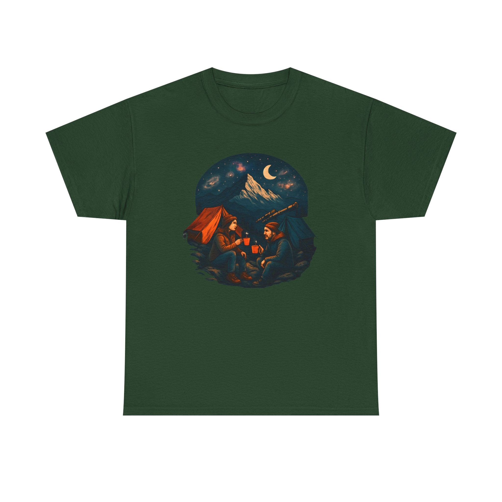 Camping Stars Coffee Telescopes T-Shirt | Camping Night Sky Tee