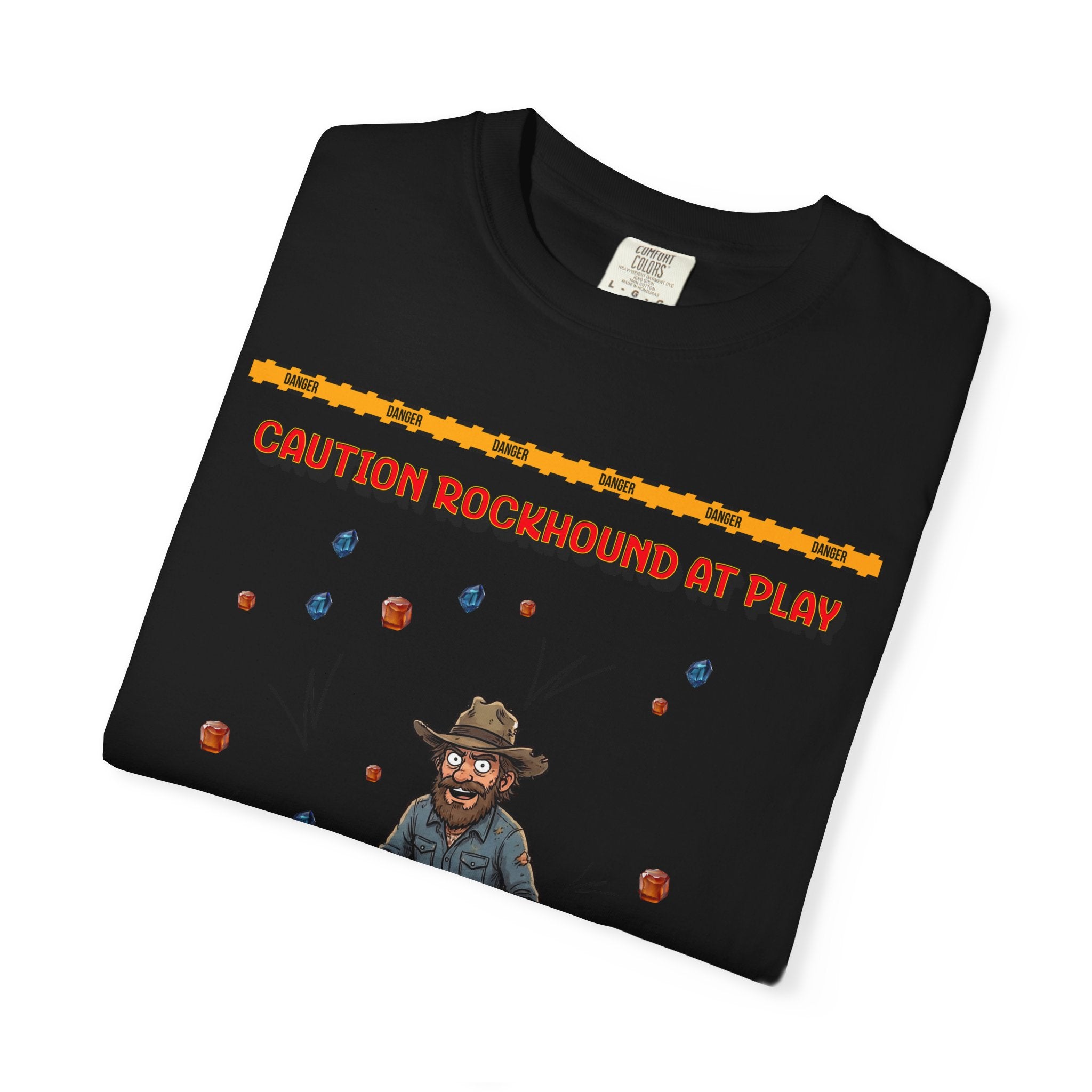 Rockhound Rocks Flying T-shirt | Mining Humor, Rock Collecting Tee, Geology, Front and Back Printed