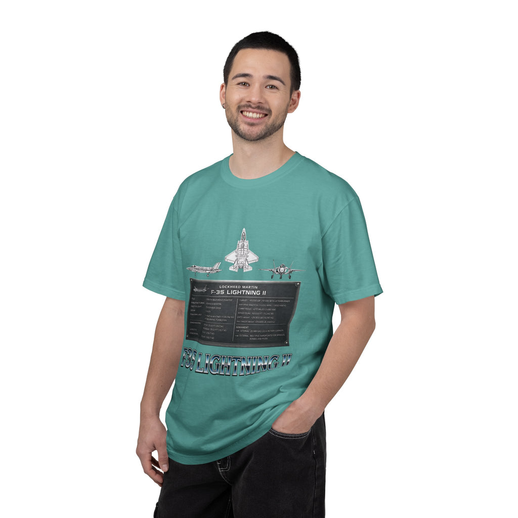 F-35 Lightning II Jet Schematic T-shirt | Military Aircraft Diagram