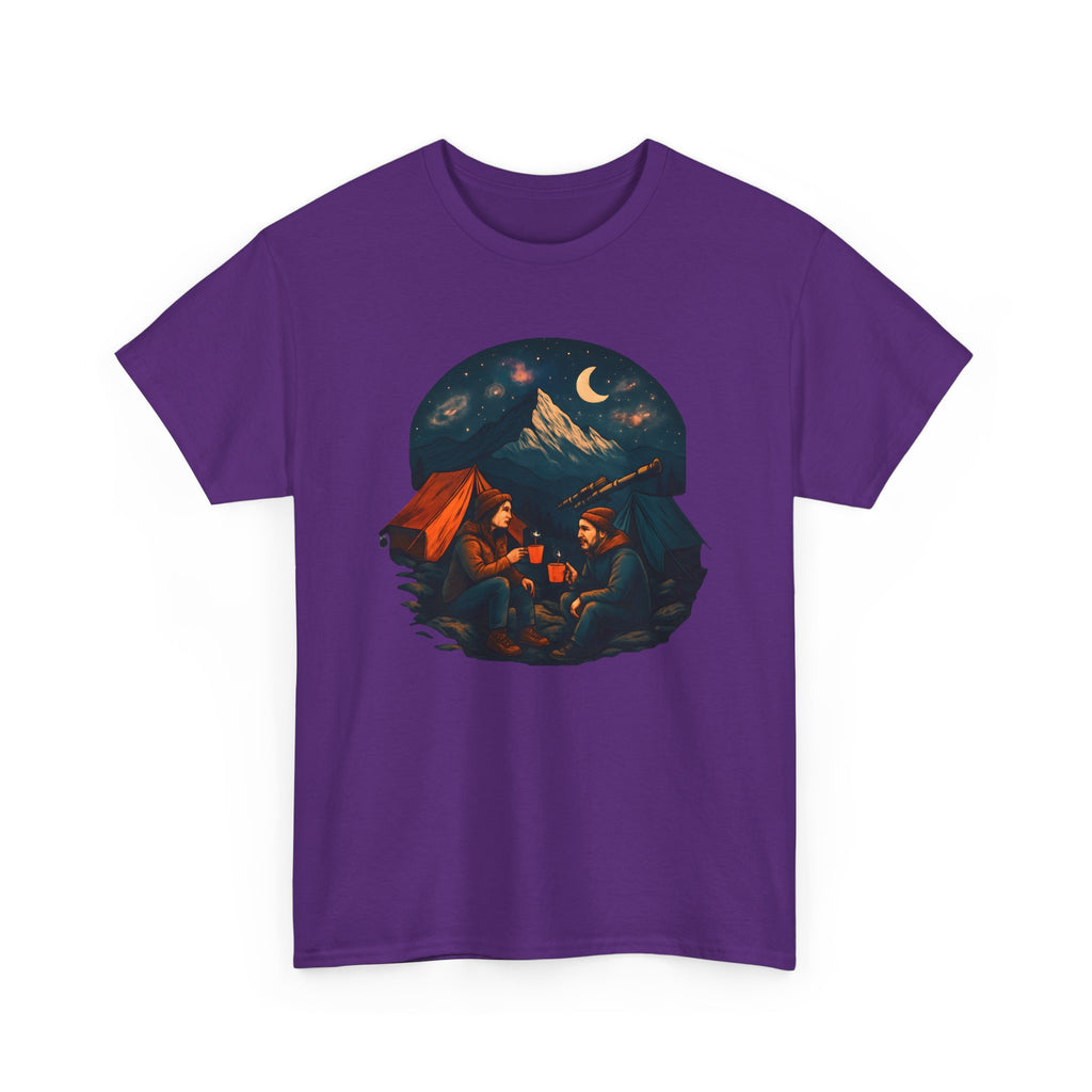 Camping Stars Coffee Telescopes T-Shirt | Camping Night Sky Tee