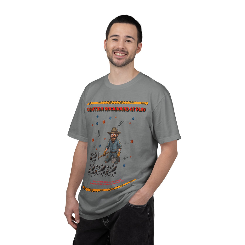 Rockhound Rocks Flying T-shirt | Mining Humor, Rock Collecting Tee, Geology, Front and Back Printed