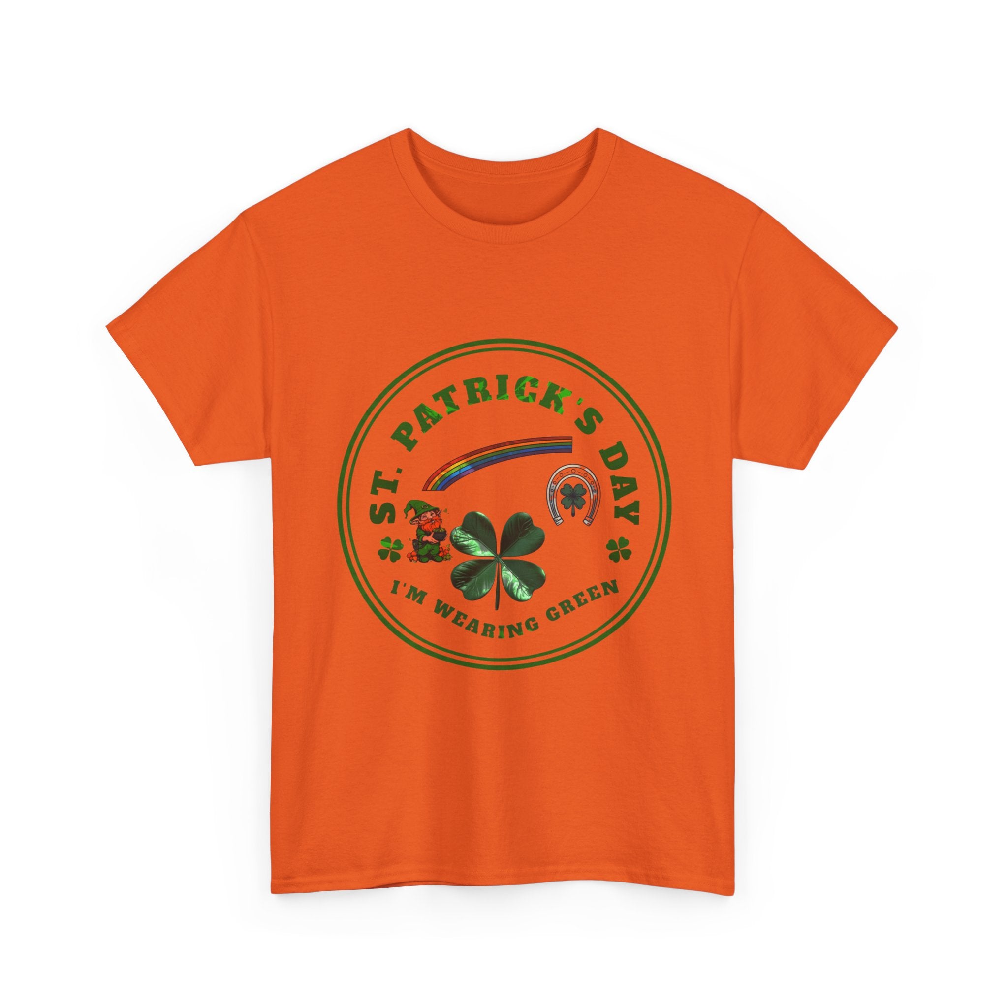 St. Patricks Day T-Shirt  Im Wearing Green Shamrock Rainbow Tee
