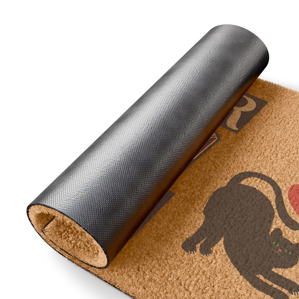 Funny Doormat  "Beware of Owner: The Cat" Welcome Mat