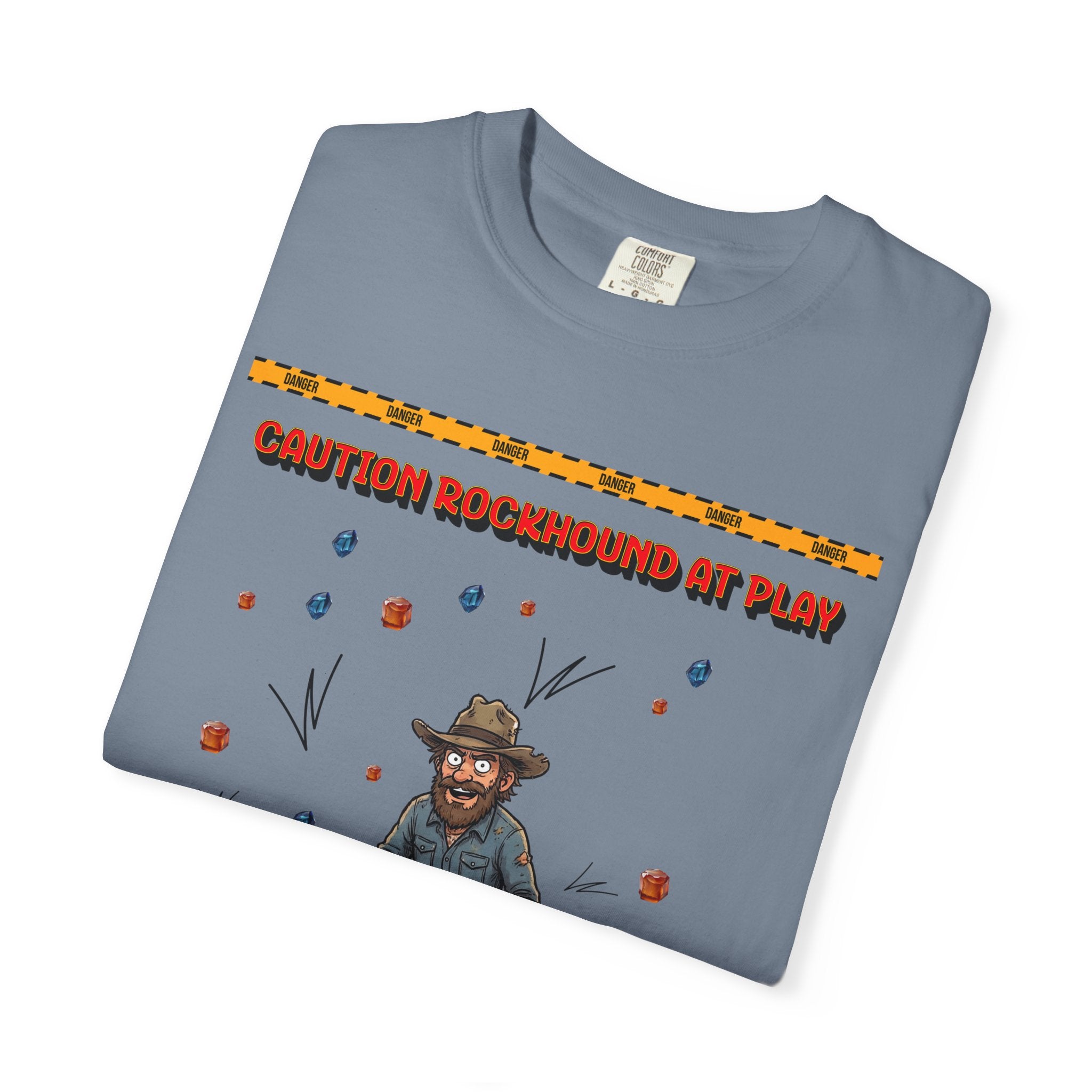 Rockhound Rocks Flying T-shirt | Mining Humor, Rock Collecting Tee, Geology, Front and Back Printed