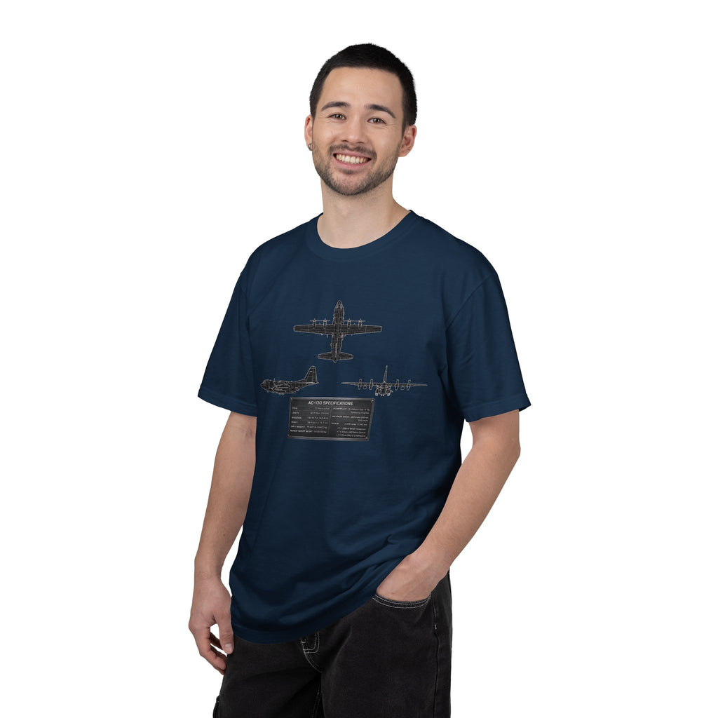 AC-130 Gunship Schematic Blueprint T-shirt | Angel of Death Diagram Military Aircraft
